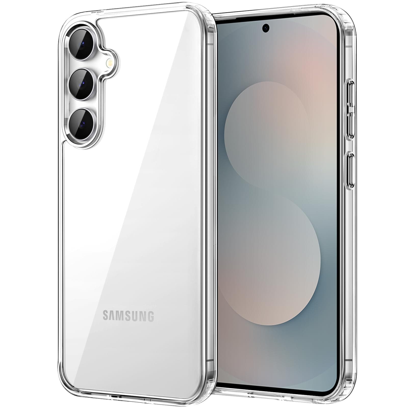 JETech Hülle für Samsung Galaxy S25 FE, Nicht Vergilbende Stoßfeste Stoßstange Handy Schutzhülle, Anti-Kratzer Harte PC Rückseite (Durchsichtig)