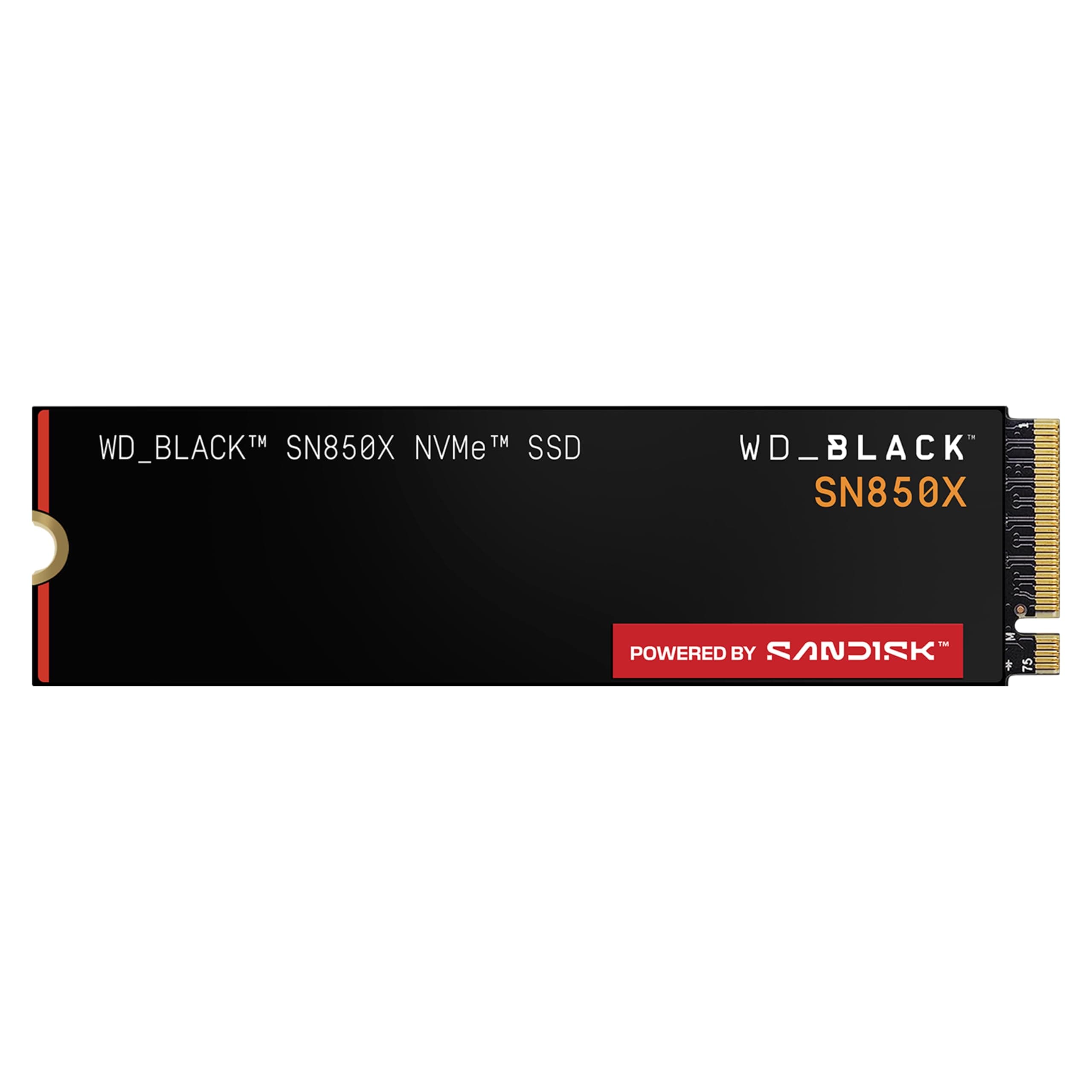 WD_BLACK SN850X NVMe SSD 1TB (Velocidades de lectura hasta 7300 MB/s, escritura 6300 MB/s, M.2 2280, PCIe Gen 4, SSD para Juegos internos, SSD de alto rendimento) POWERED BY SANDISK