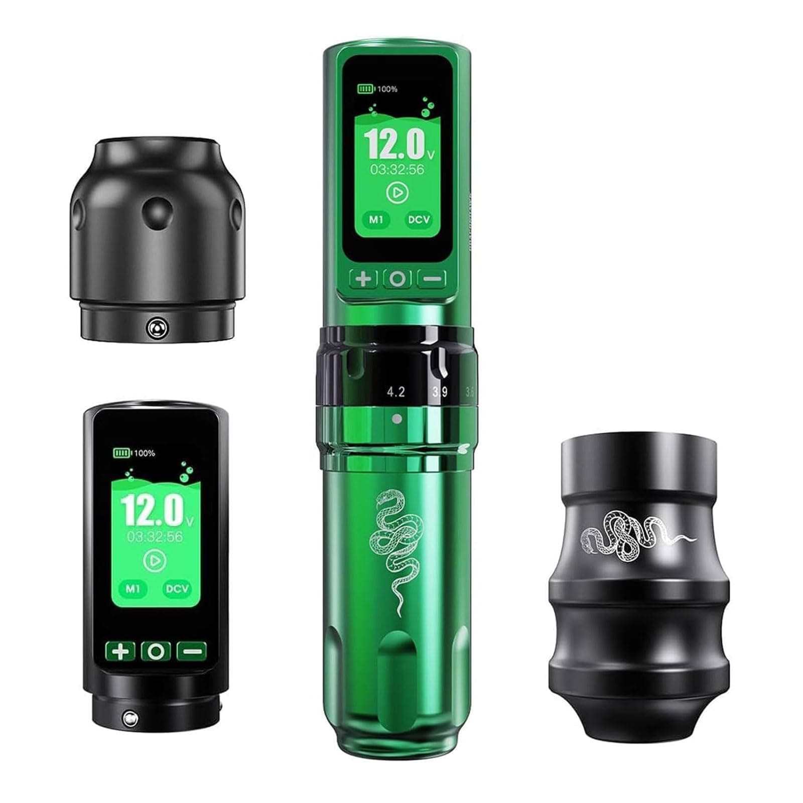 Dragonhawk Máquina de Tatuar Fold Pro Year of Snake Edition Rotary Tattoo Pen Inalámbrica Tattoo Gun Mcore-C3, 3000mAh con 2 Baterías