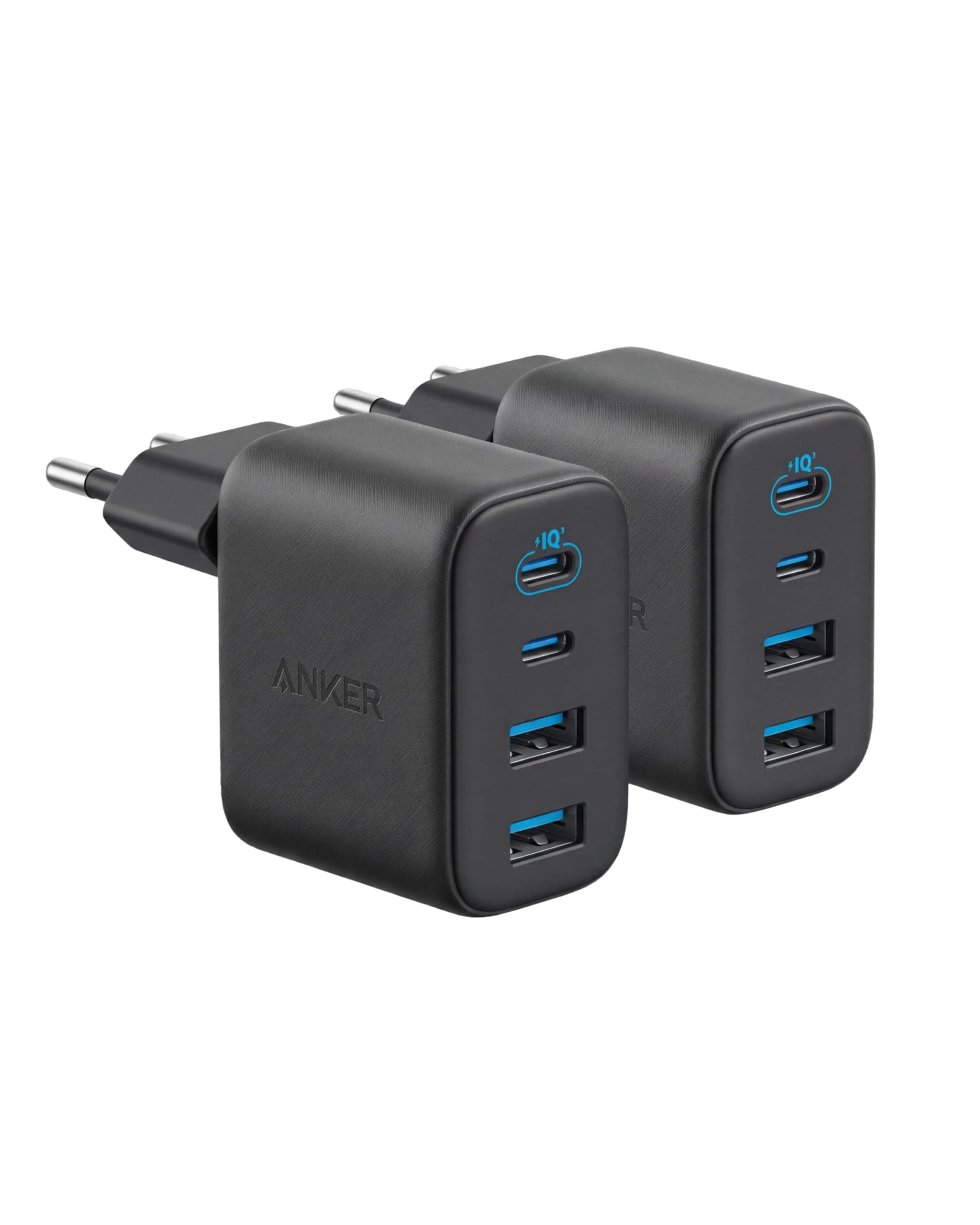 Anker Zolo 50W USB C Ladegerät(Doppelpack), 4-Port Netzteil mit 2 USB-C und 2 USB-A, Kompaktes Schnellladegerät Für iPhone 17 Pro Max/16/15/14/13-Serie, iPad, Pixel, Galaxy, MacBook (ohne Kabel)