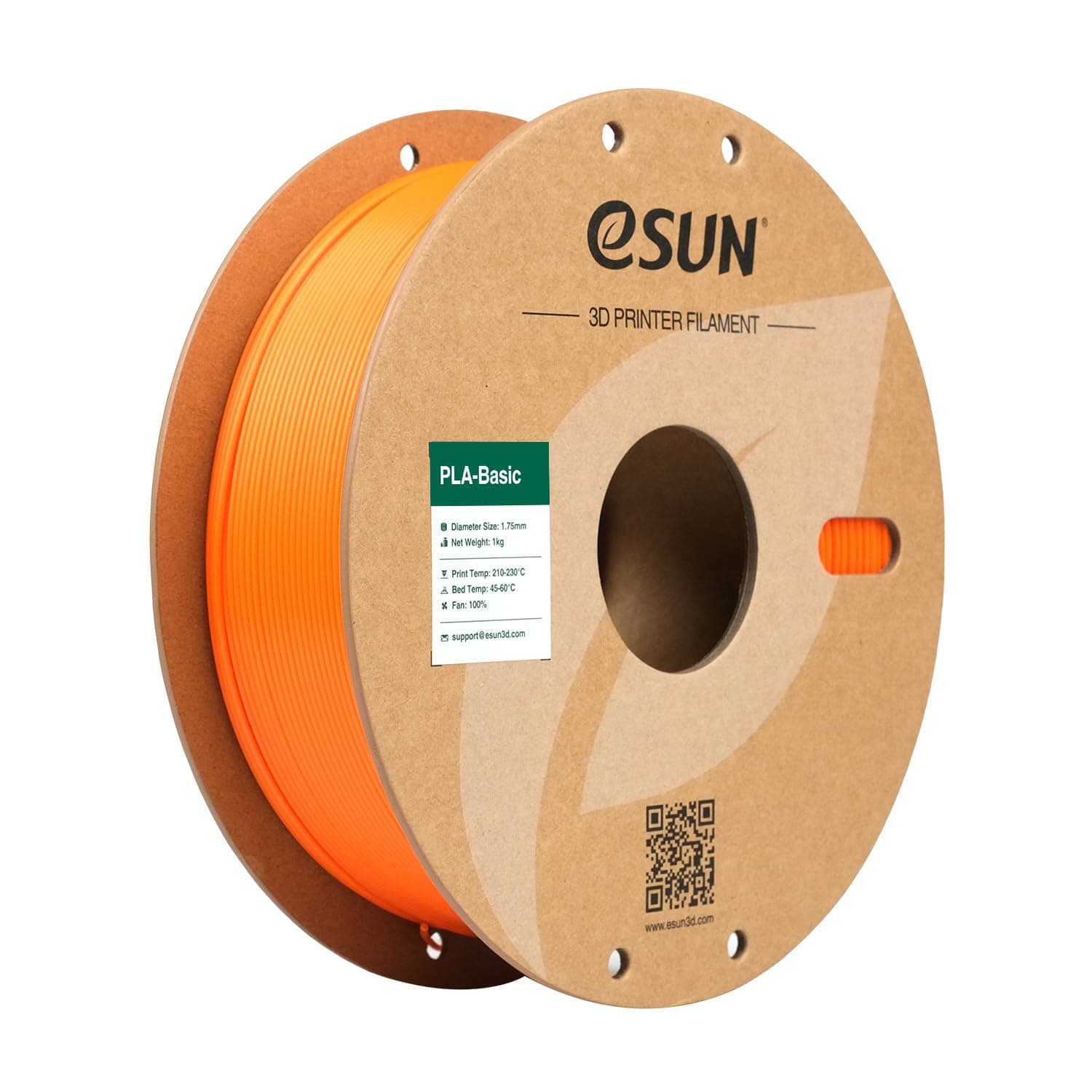eSUN Filamento PLA 1,75 mm, filamento di Basic PLA per stampanti 3D Precisione dimensionale +/- 0,05 mm, bobina da 1 kg (2,2 libbre) Filamento PLA veloce per stampanti 3D, Arancione