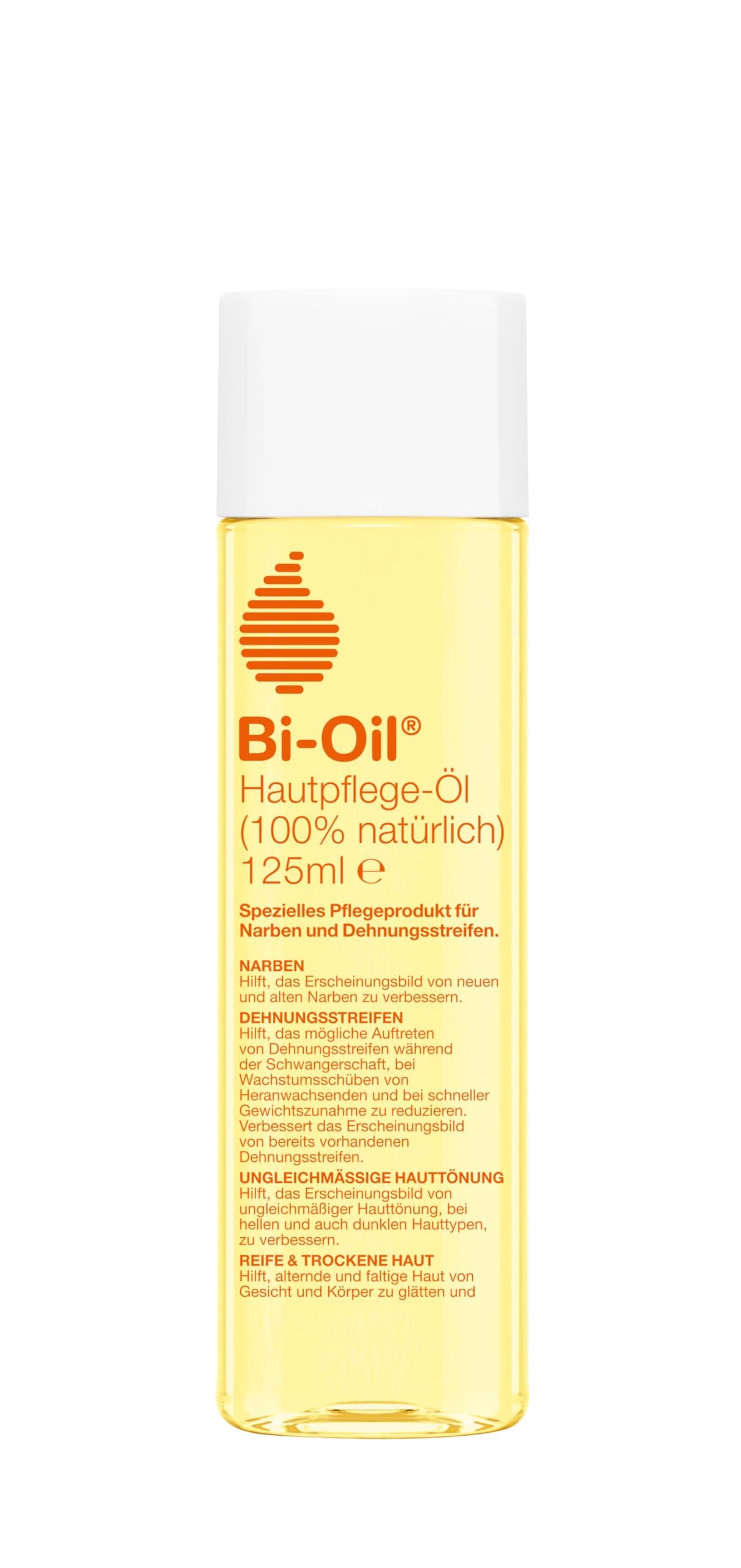 Bi-Oil Hautpflege Öl 100% natürlich | Schwangerschaftsöl mit 100 % natürlichen Inhaltsstoffen | Körperöl während und nach der Schwangerschaft | Vegan | 125 ml