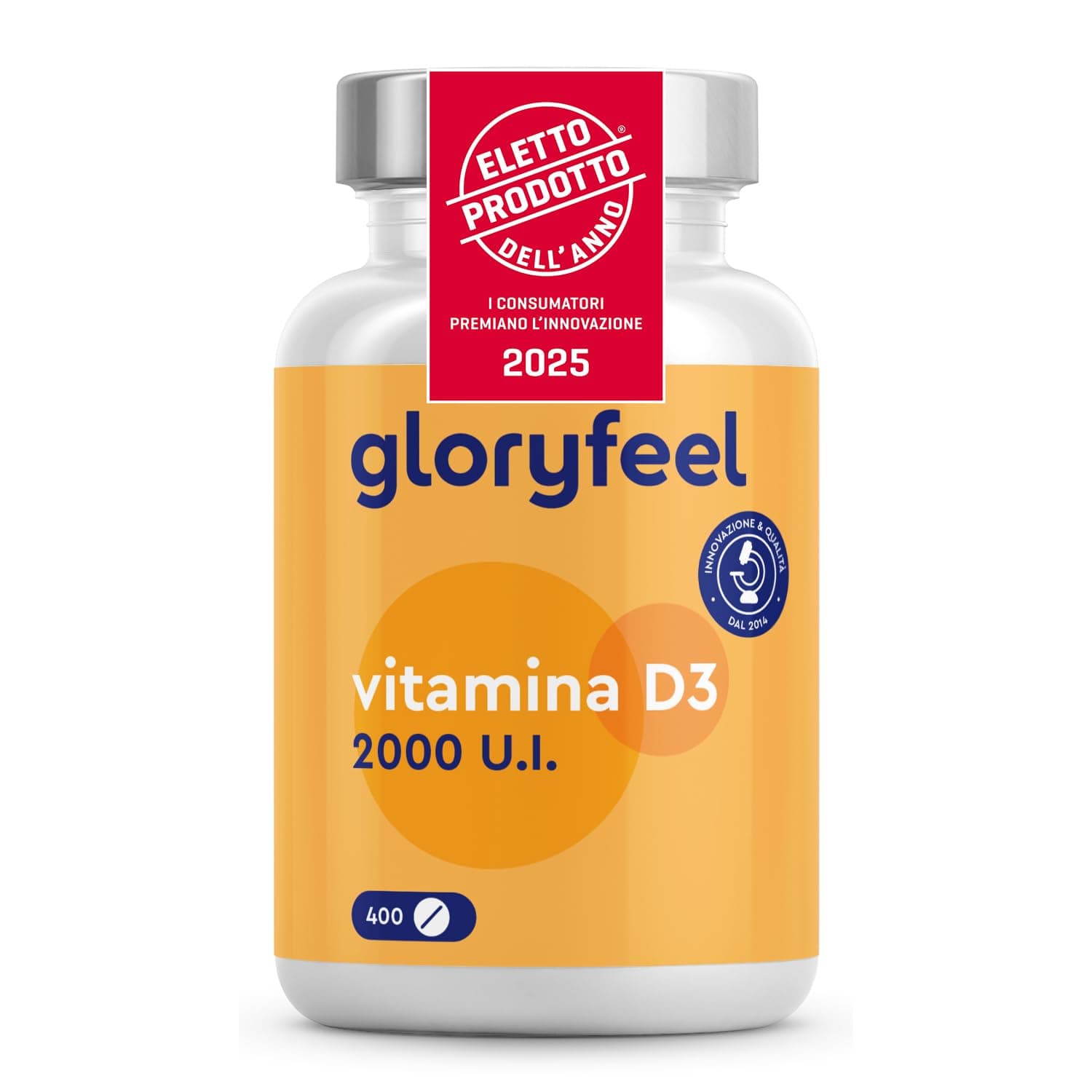 Vitamina D 2000UI (50mcg), 400 Compresse, Eletto PRODOTTO DELL'ANNO 2025, Vitamina D 2000 UI (Colecalciferolo), Integratore Qualità Premium, Ossa, Denti, Muscoli, Sistema Immunitario - Per più persone