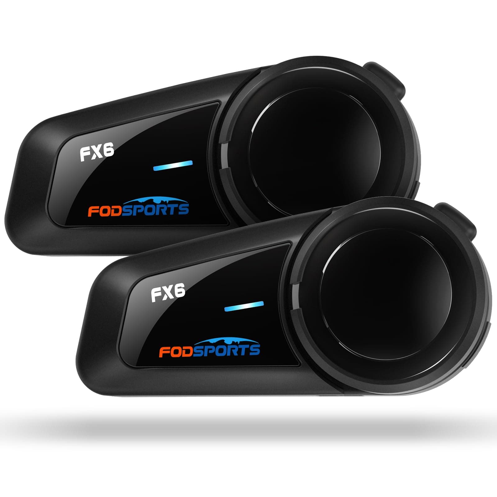 Fodsports FX6 Interfono Moto Coppia, Auricolari Bluetooth Moto mit FM Radio, 1000M Sistema di Comunicazione Casco 2 a 6 Motociclisti, Universale Cuffie Casco Moto mit IP65, Riduzione del Rumore