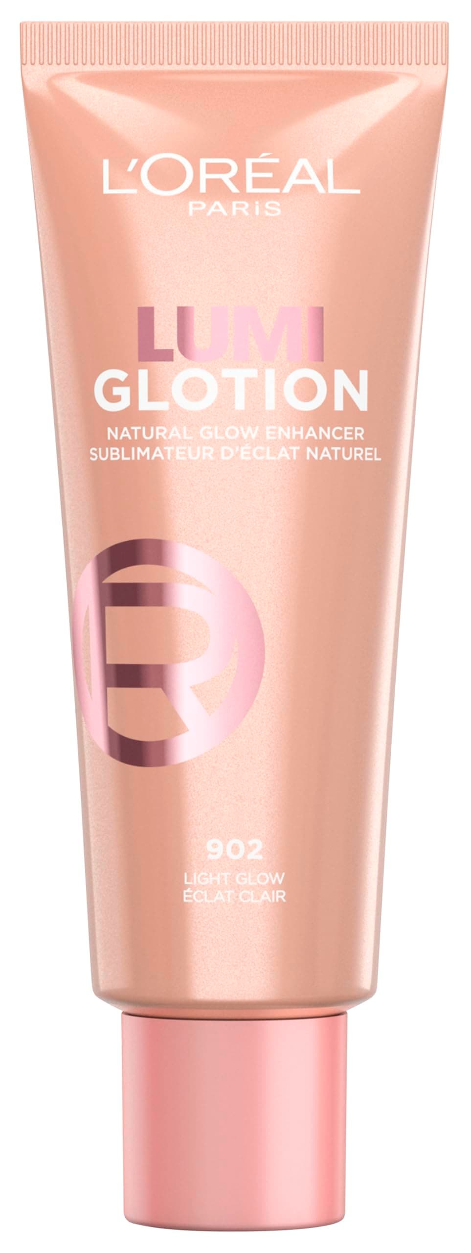 L'Oréal Paris Lumi Glotion, Multi-Use Flüssiger Highlighter für Gesicht und Körper, Natural Glow Make Up, mit feuchtigkeitsspendender Hautpflege [Glycerin & Sheabutter], Farbe 902 Light Glow, 1x40ml