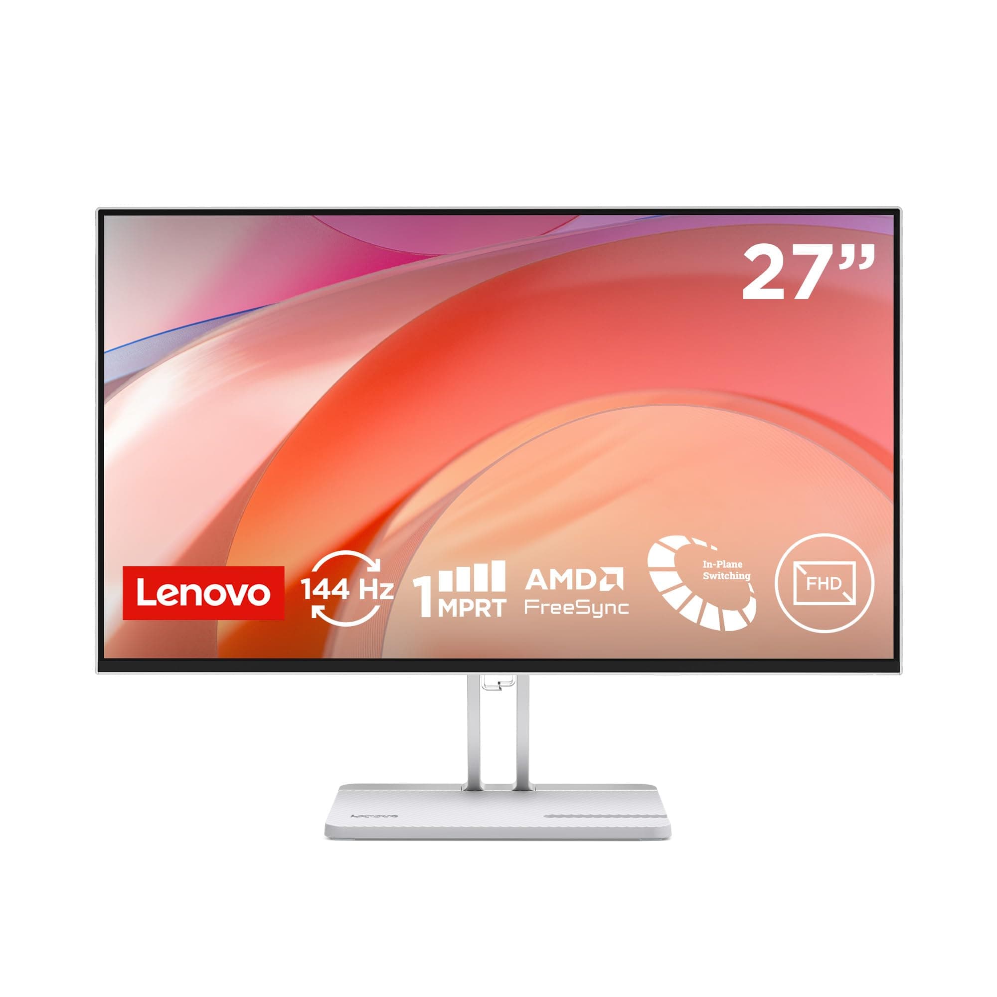Lenovo L27-4C - Écran 27'' FHD (IPS, 144 Hz, 1 ms, VGA+2xHDMI, Cable HDMI) - Gris