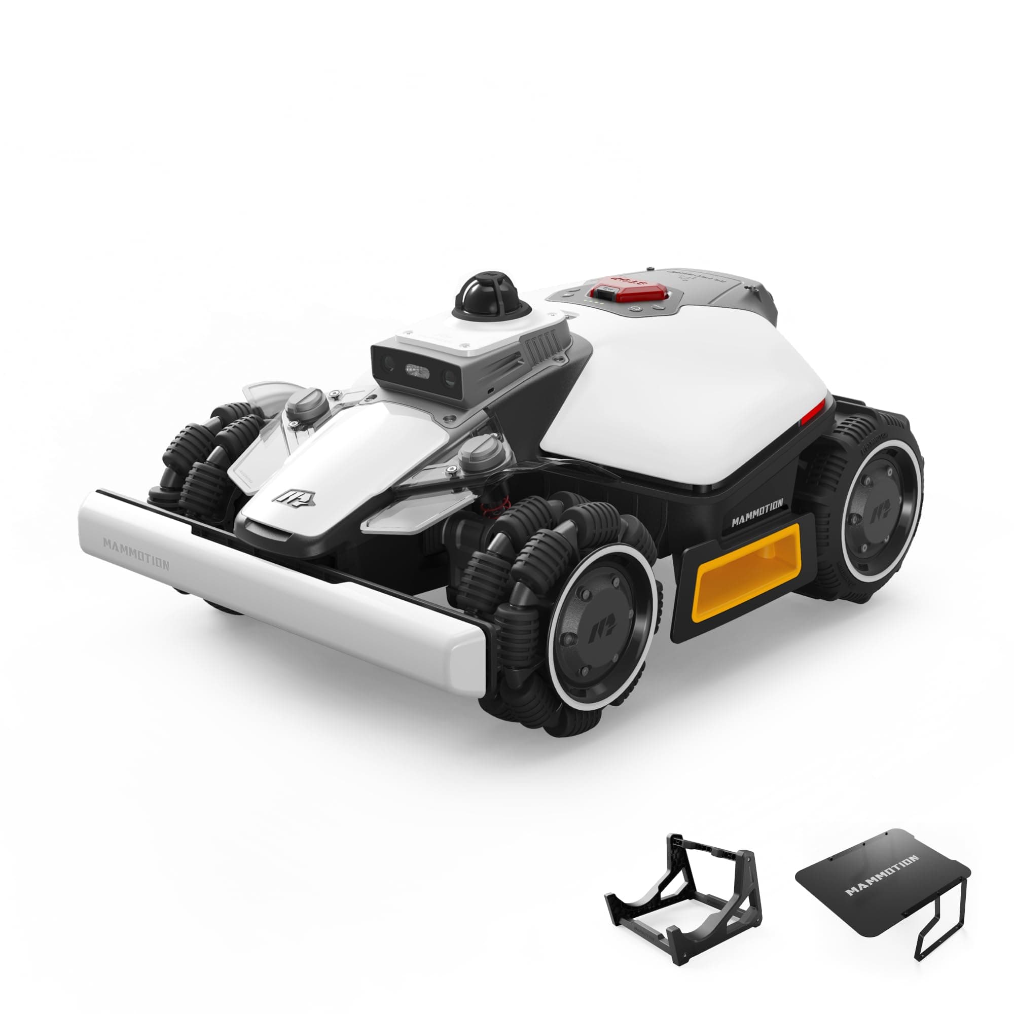 MAMMOTION LUBA Mini 2 AWD 1500 Robot Tondeuse sans Fil avec Mini Garage et Support de Nettoyage, 360° LiDAR & Double Caméra IA, Disque de Bordure, Hauteur Auto, Pente 80%, DropMow, Gestion Multizone