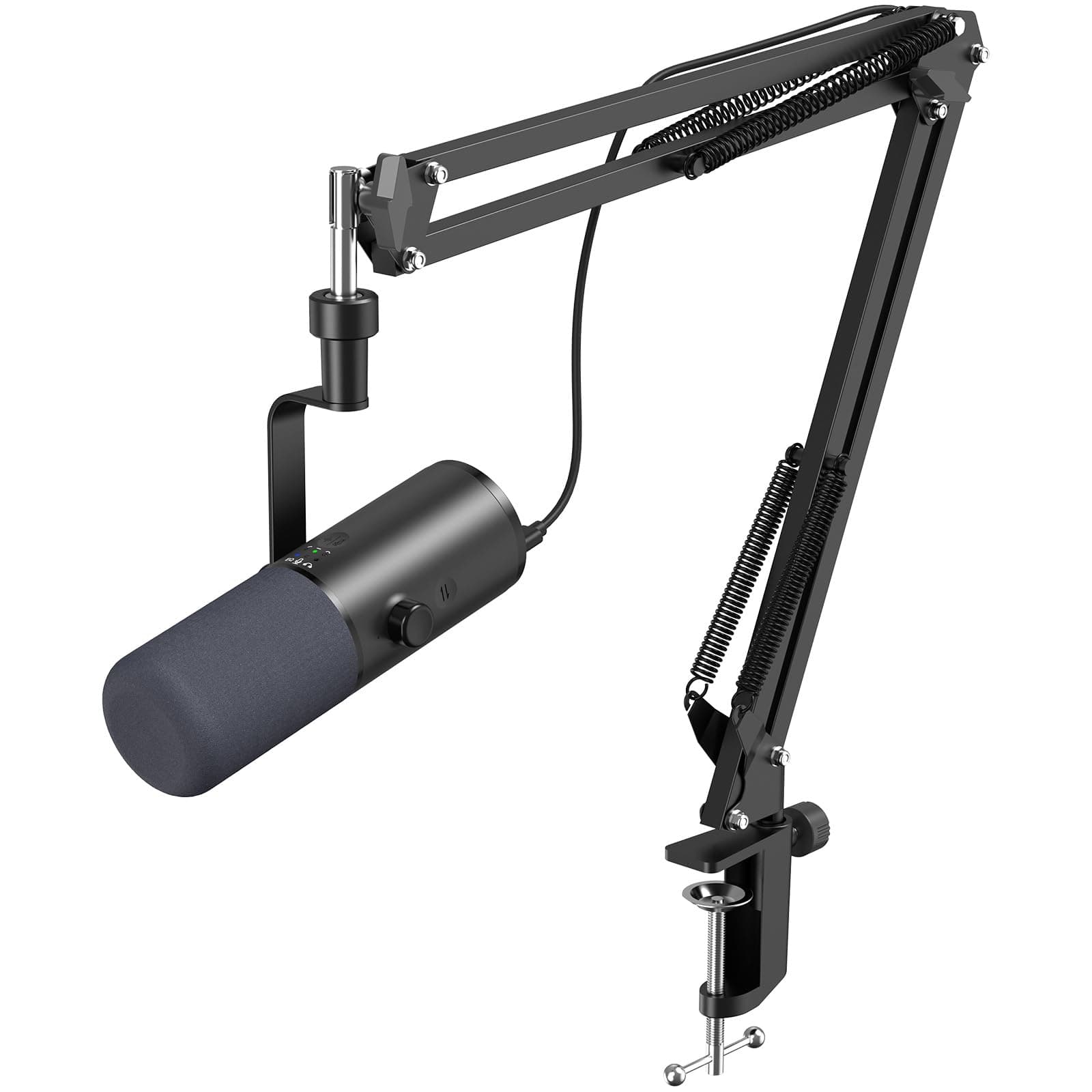 TONOR USB/XLR Dynamic PC Gaming Microphone, Cardioid Studio Microphone with Podcasting, Streaming, Voice Recording, 3.5mm Headphone Jack, Mute Button, TD510 AIR H+
