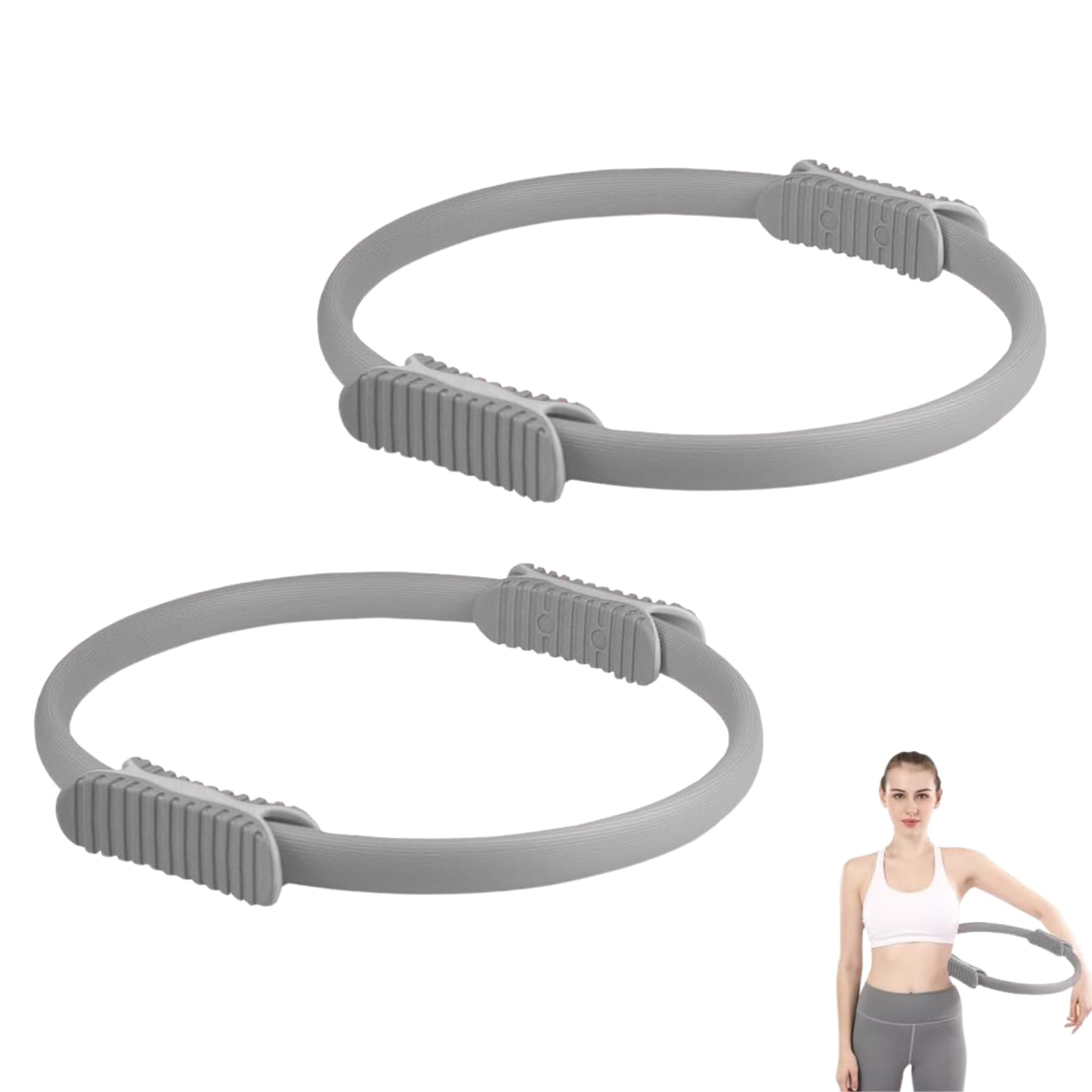 MAGIC SELECT Aro de Pilates para Entrenamiento - Anillo de Yoga con Doble Asa – Círculo Pilates Fitness de Resistencia y Flexibilidad - Aro mágico para piernas y Brazos.