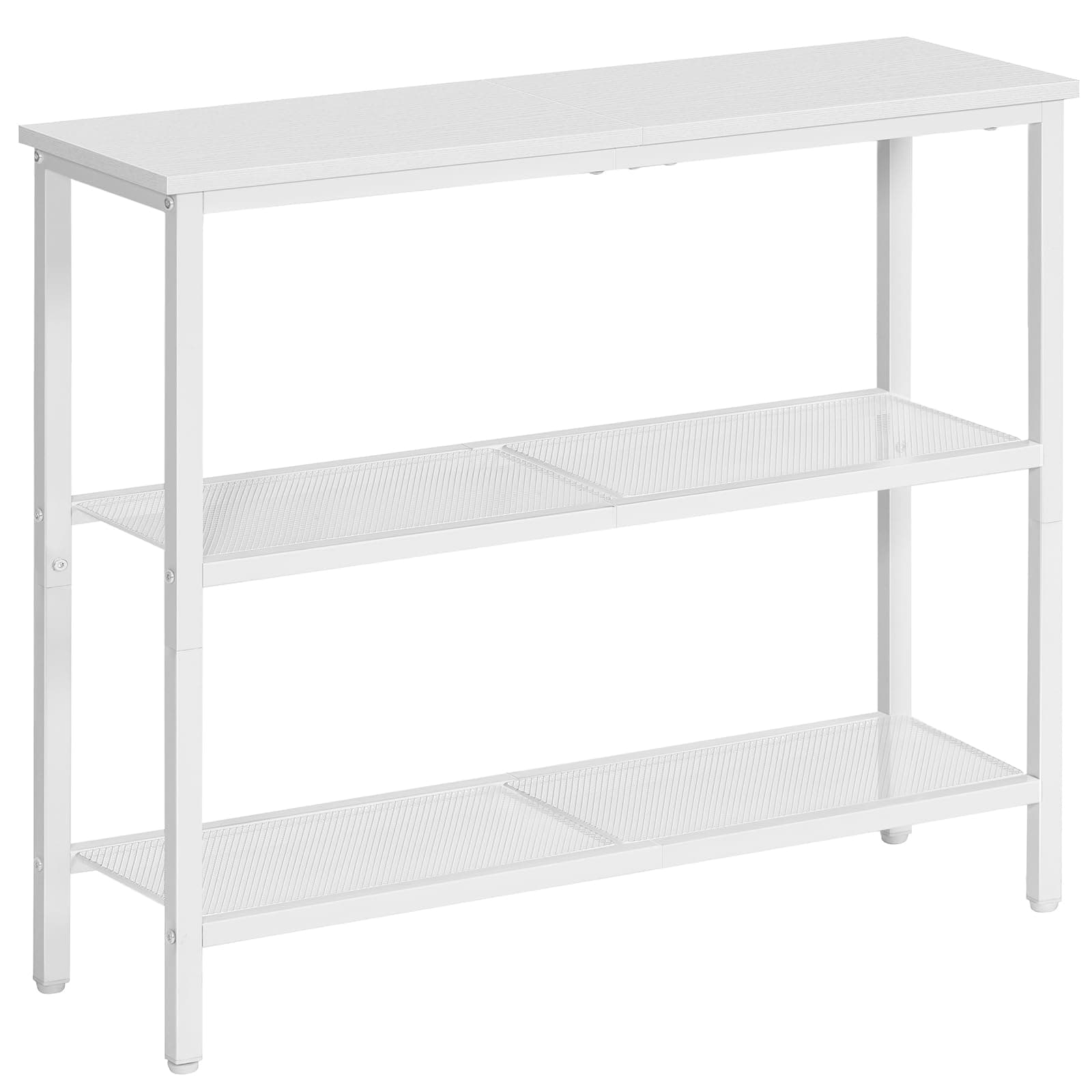 HOOBRO Mesa de Entrada Estrecha, Consola de Entrada, Mesa de Sofá, Mesa Auxiliar, Pasillo, Entrada, Salón, Blanco EWW73XG01