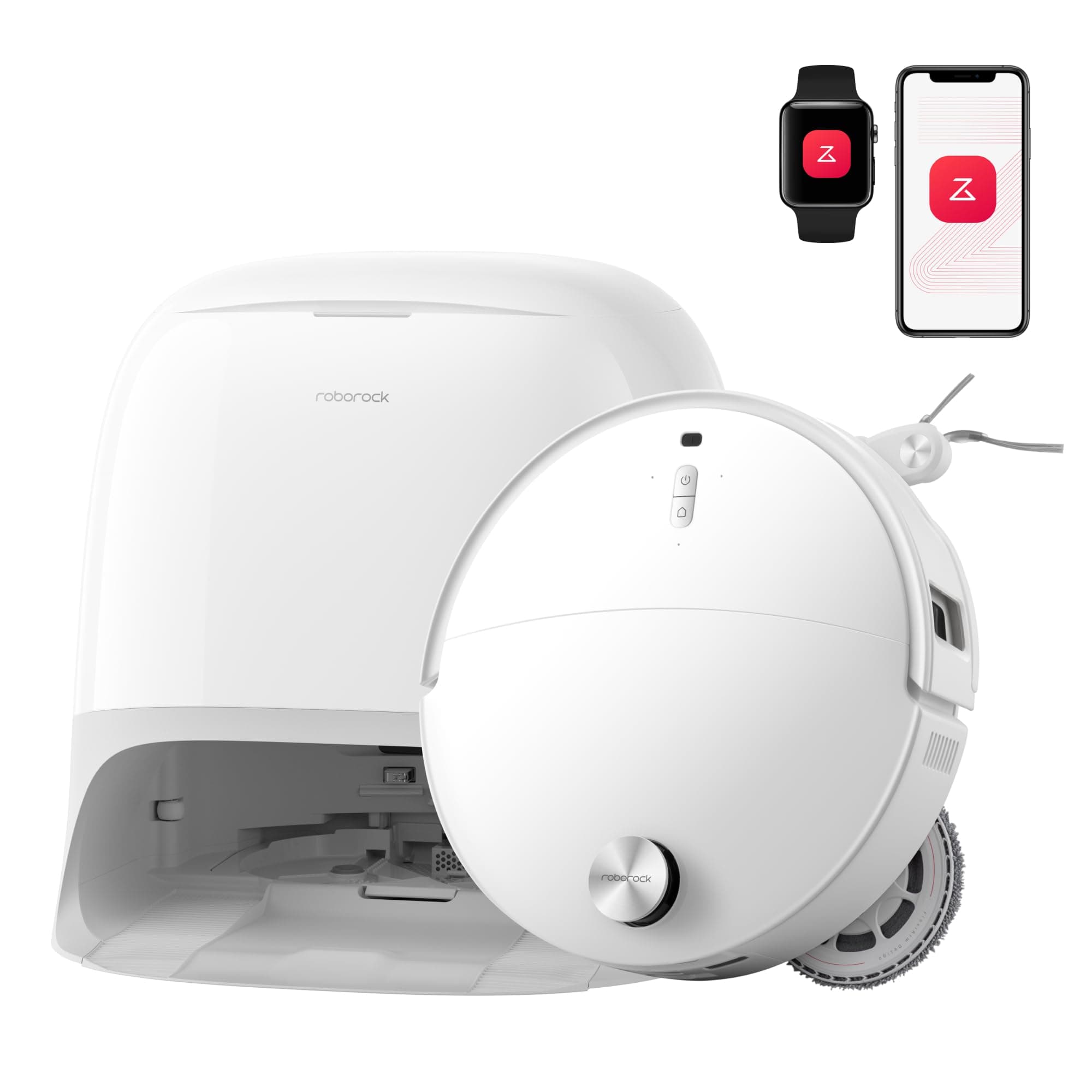 roborock Qrevo Curv 2 Pro Robot Aspirateur Laveur avec Station 3.0, 25000Pa | Lavage à l'eau Chaude à 100 °C, Double Anti-enchevêtrements, Évitement d'obstacles et Navigation Améliorés, 7,98cm Mince