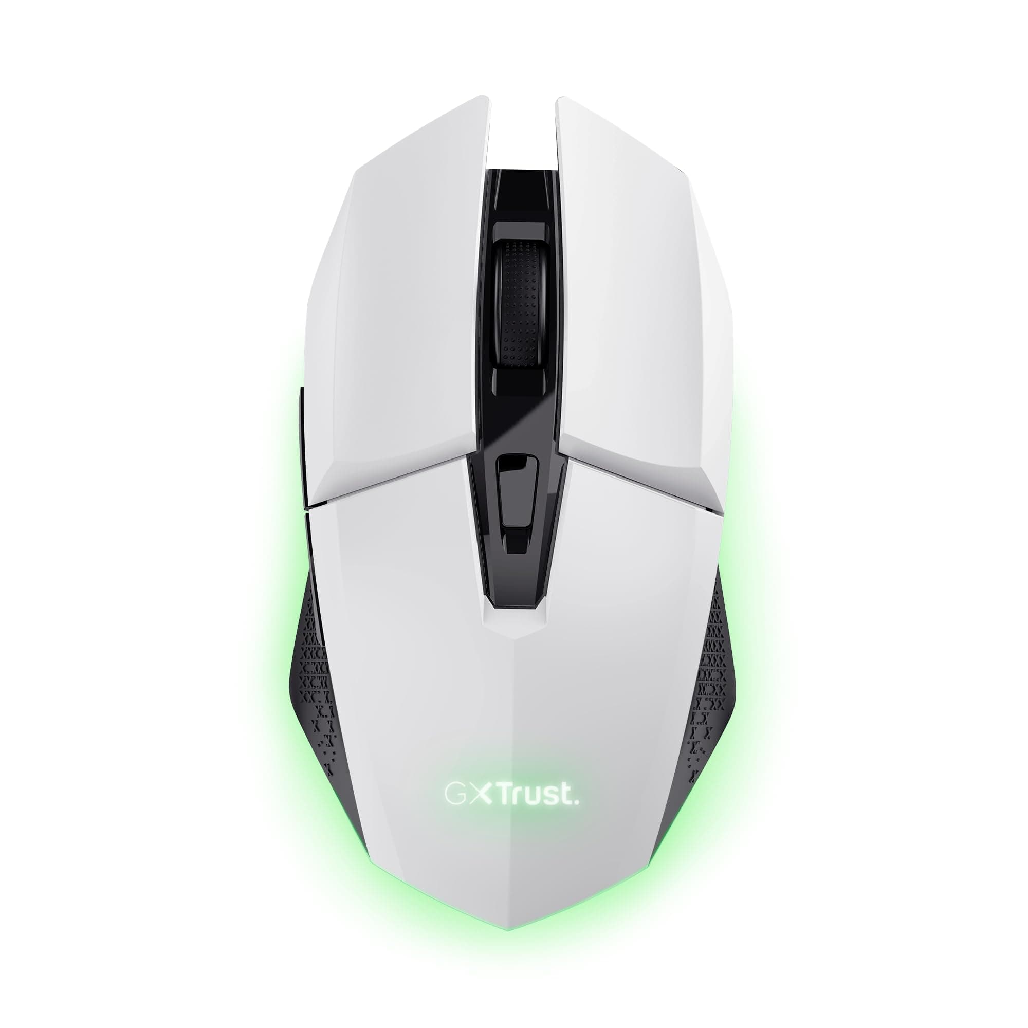 GXTrust 1108W Vylax Ratón Inalámbrico Gaming Recargable, Batería de 80h, 800-4800 dpi, Iluminación LED Multicolor, Receptor USB Almacenable, 6 Botones, Ratón Gaming para Portátil PC, Blanco