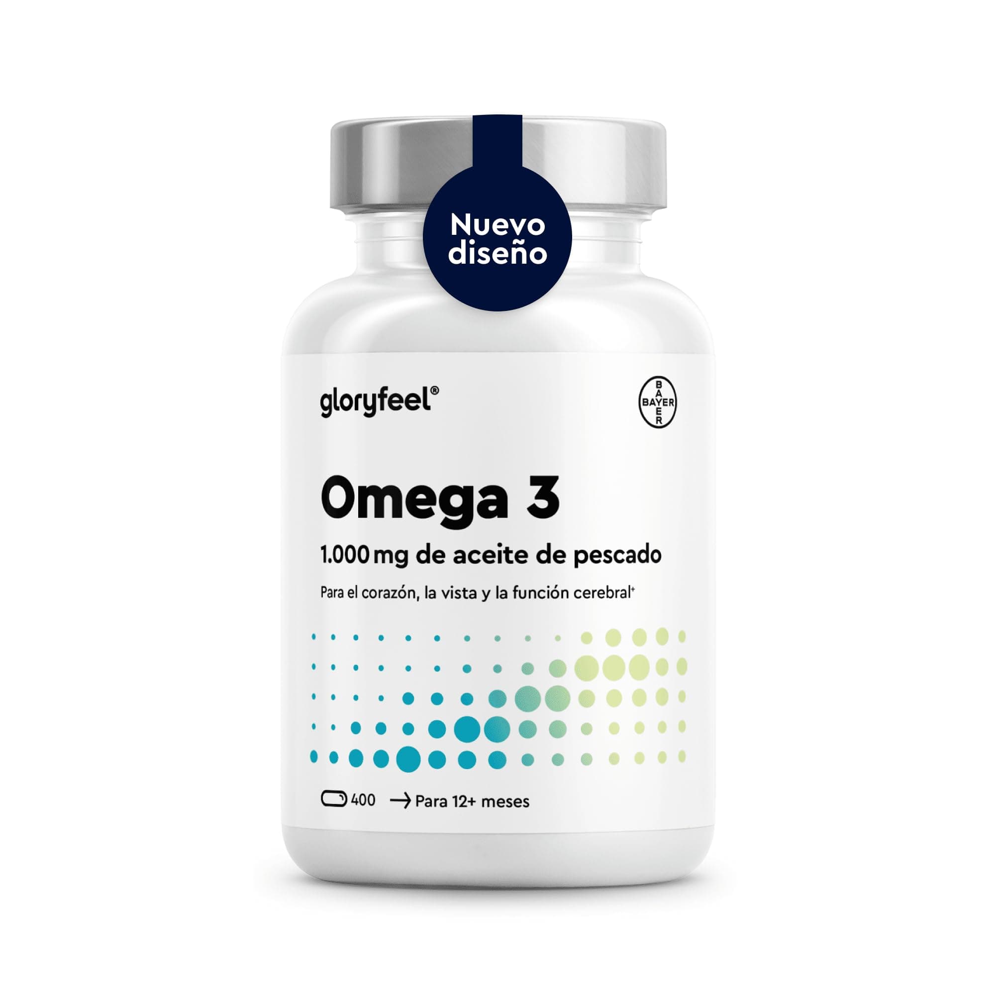 Omega 3 Aceite de Pescado - 400 Cápsulas - 1000mg por Cápsula - Con ácidos grasos Omega-3 EPA y DHA - Omega3 fish oil para colesterol, cerebro, visión y corazón*.