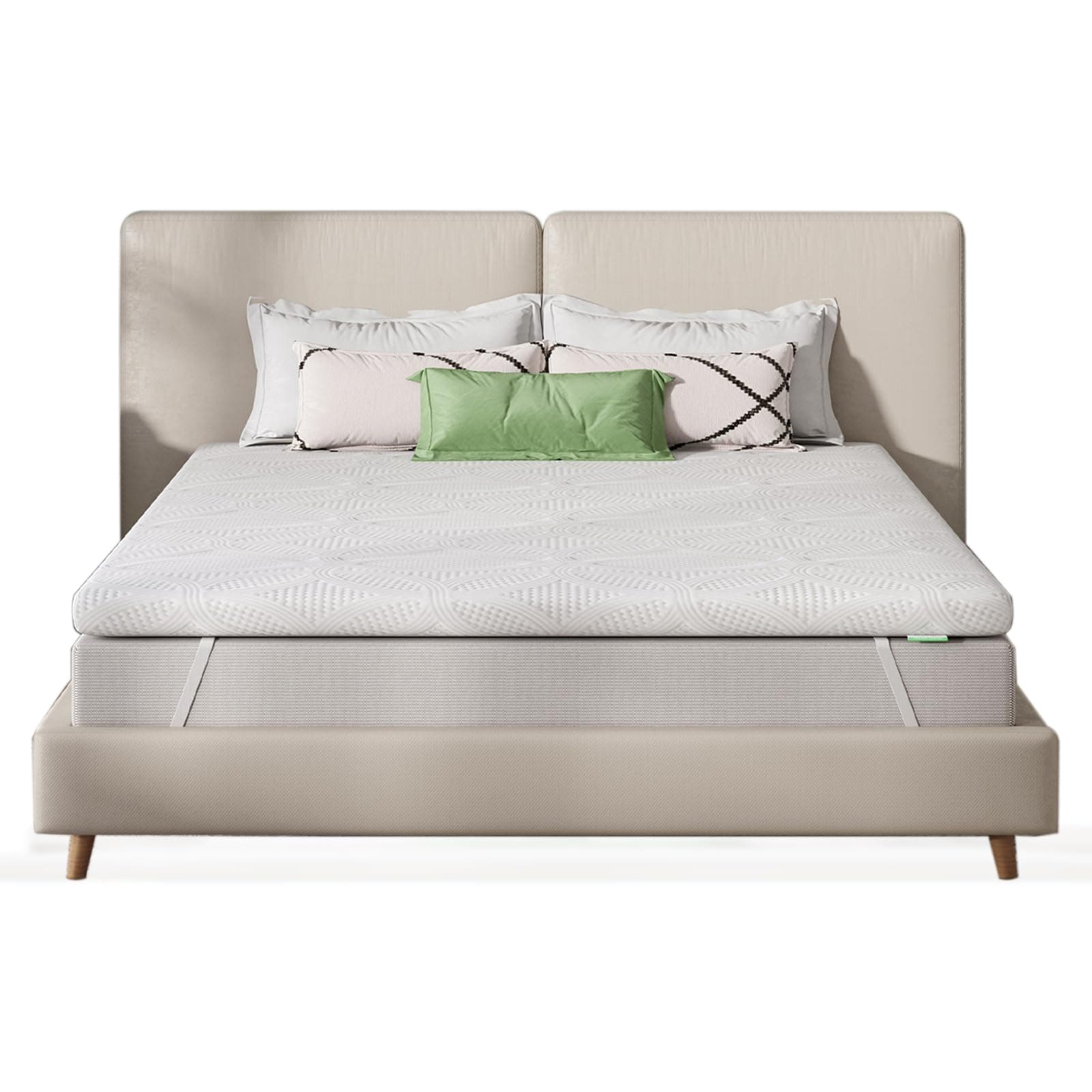 Novilla Topper Viscoelástico 135x190 7.5 cm, Colchón de Gel, Sobrecolchón Memory Foam, Cubrecolchón Extraíble y Lavable, Blanco