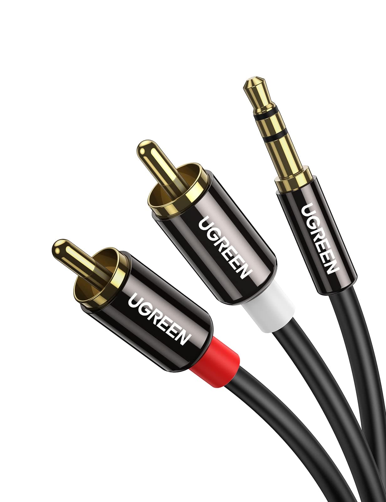 UGREEN Klinke auf Cinch Kabel 3,5mm Klinke Chinch Stereo Audio Kabel für TV, PC, Handy, MP3-Player, Lautsprecher, Heimkino, Autoradio, Tablet, Verstärker, Soundbar usw. (1m)