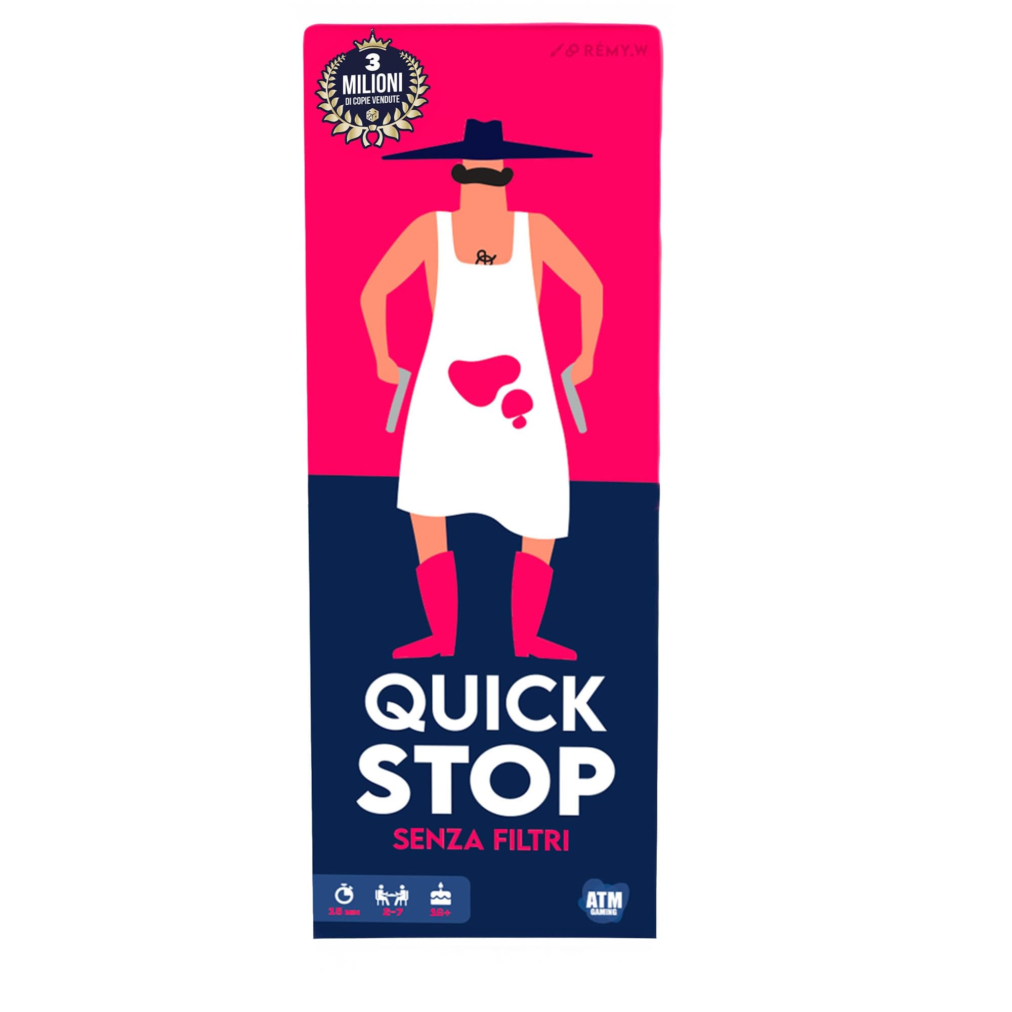 ATM Gaming QUICKSTOP Senza Filtri - Gioco di Carte per Adulti - Gioco da tavolo - Divertente, Irriverente e Veloce - 2 a 7 Giocatori - Perfetto per Aperitivi, Feste e Serate - Party Game Italiano