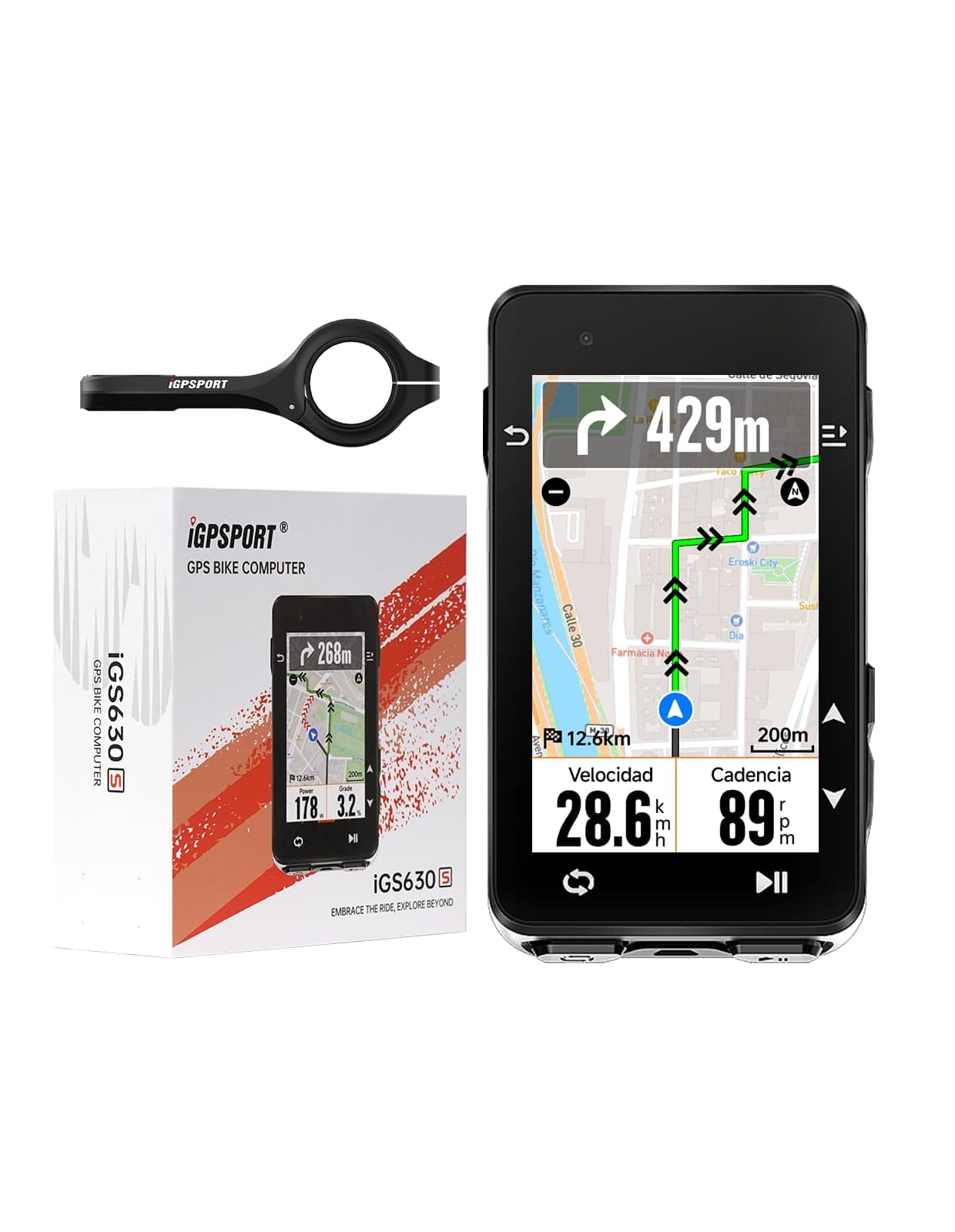 iGPSPORT iGS630S Ciclocomputador Bicicleta GPS Bicicleta para Ciclismo, Corrección de la Desviación del Rumbo Alto 45h Batería de 2,8’’ Pantalla LCD en Color Admite BLE5.0/Ant+, IPX7