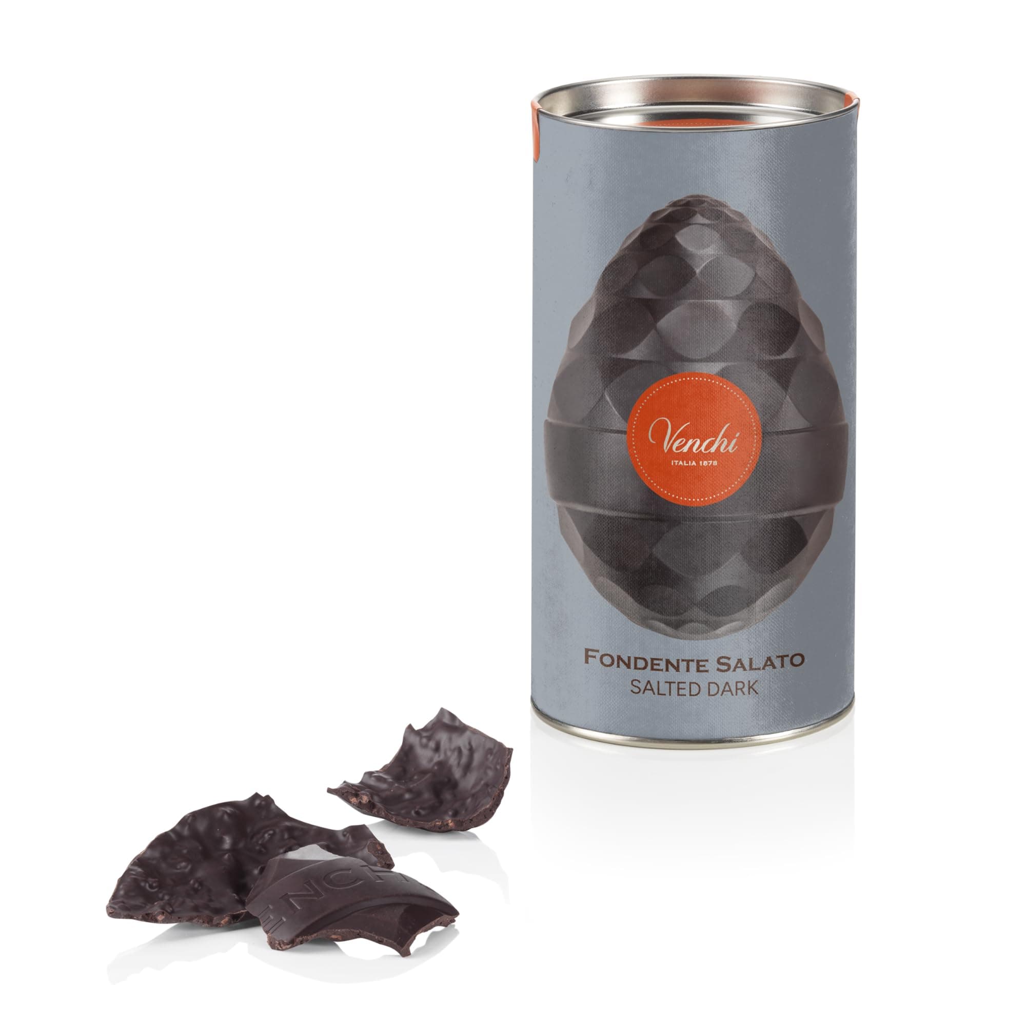Venchi - Uovo di Cioccolato Fondente Salato, 150 Gr, Gusto Cioccolato Fondente con Granella di Caramello Salato, Senza Glutine, con Sorpresa, Collezione Pasqua Venchi, Idea Regalo