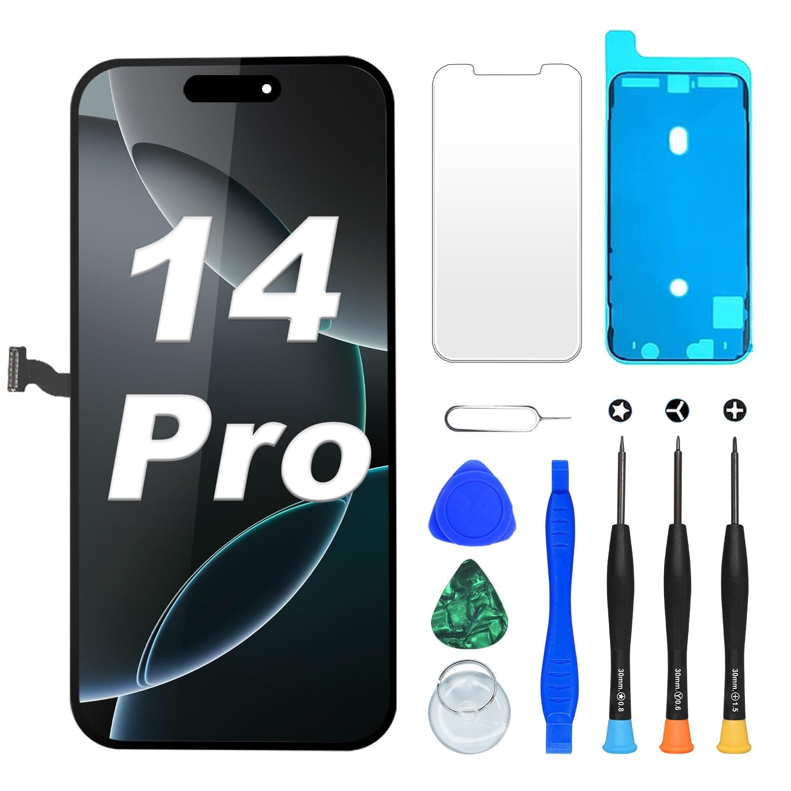 DIGI4U Écran pour iPhone 14 Pro,FHD LCD True Tone Display Face ID Écran Tactile 3D de Remplacement pour iPhone 14 Pro avec kit de réparation