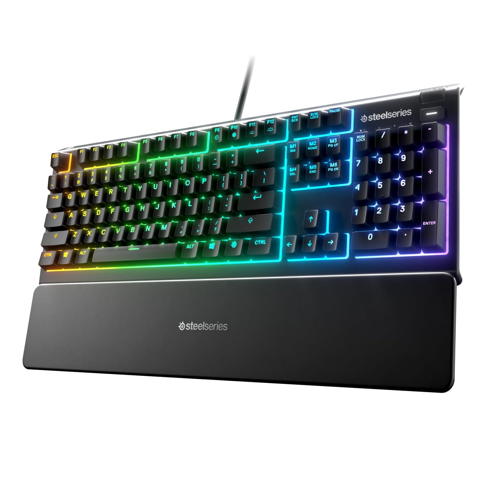 SteelSeries Apex 3 - Tastiera da Gaming RGB – Illuminazione RGB a 10 Zone – Poggiapolsi Magnetico di Alta Qualità – PC Layout Italiano (QWERTY)