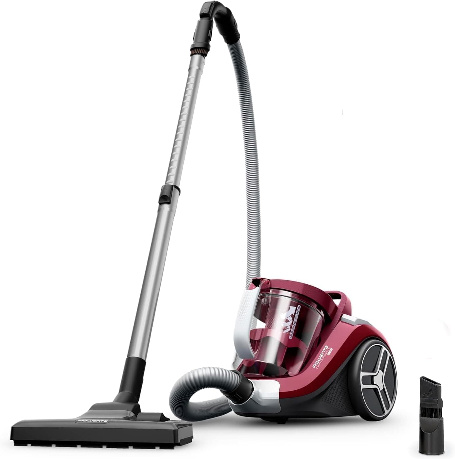 Rowenta Compact Power XXL - Aspiradora sin bolsa, motor bajo consumo, 900 W, filtración ciclónica avanzada de 3 niveles, depósito de suciedad extragrande de 2,5 L, compacta, kit clásico, RO4B23