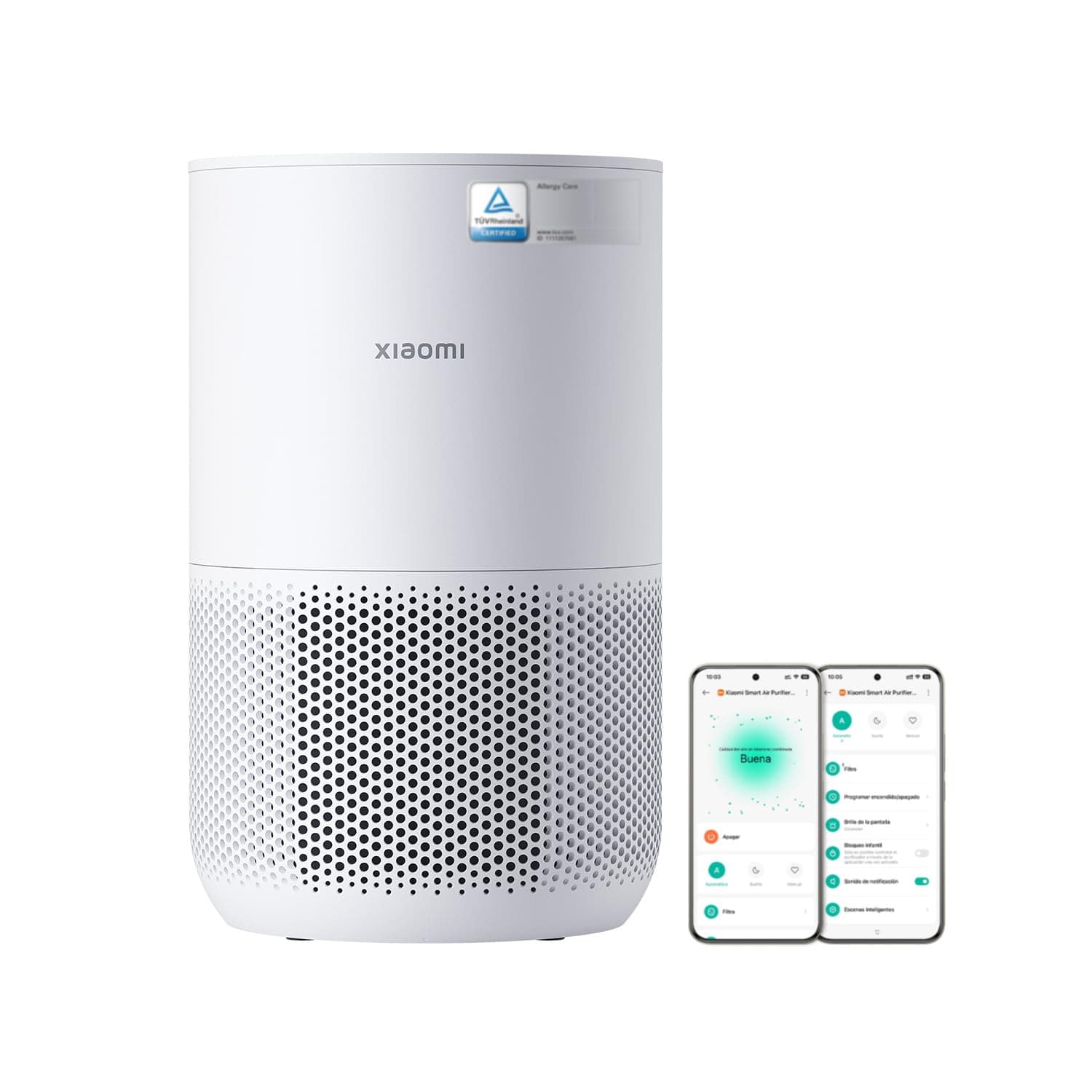 Xiaomi Purificador de Aire Inteligente 4 Compact para habitación, HEPA | CADR 230 m³/h, Silencioso,Elimina 99,97 % Polen/caspa de mascotas/Alergias/Humo,Modo sueño mesa/cama, Control app/voz