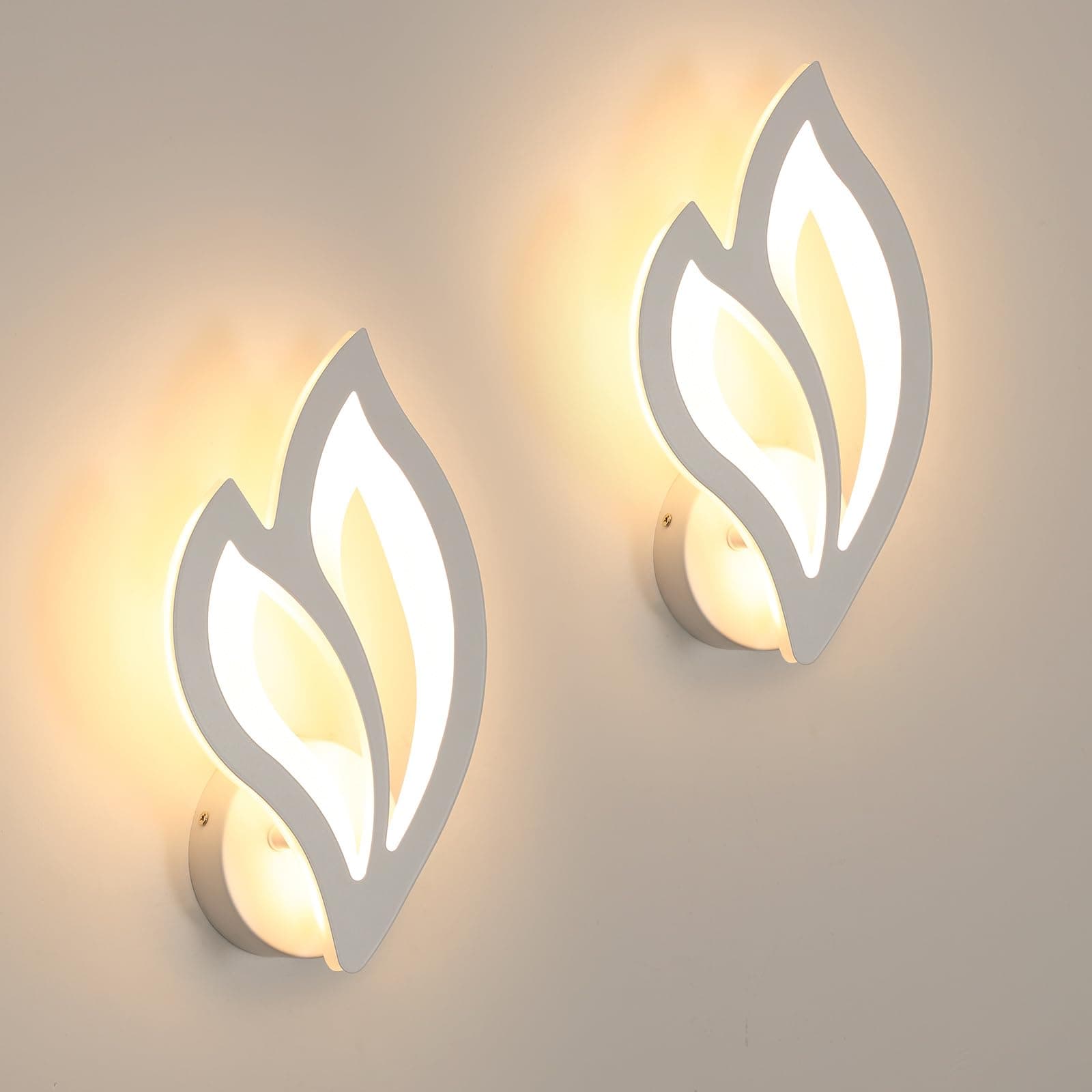 SENQIU 2 Pezzi Applique da Parete Moderno 13W, 3000K Luce Bianco Calda Lampada da Parete LED Interno con Design a Petali, Lampada a Muro LED per Soggiorno Camera da Letto Corridoio Bagno