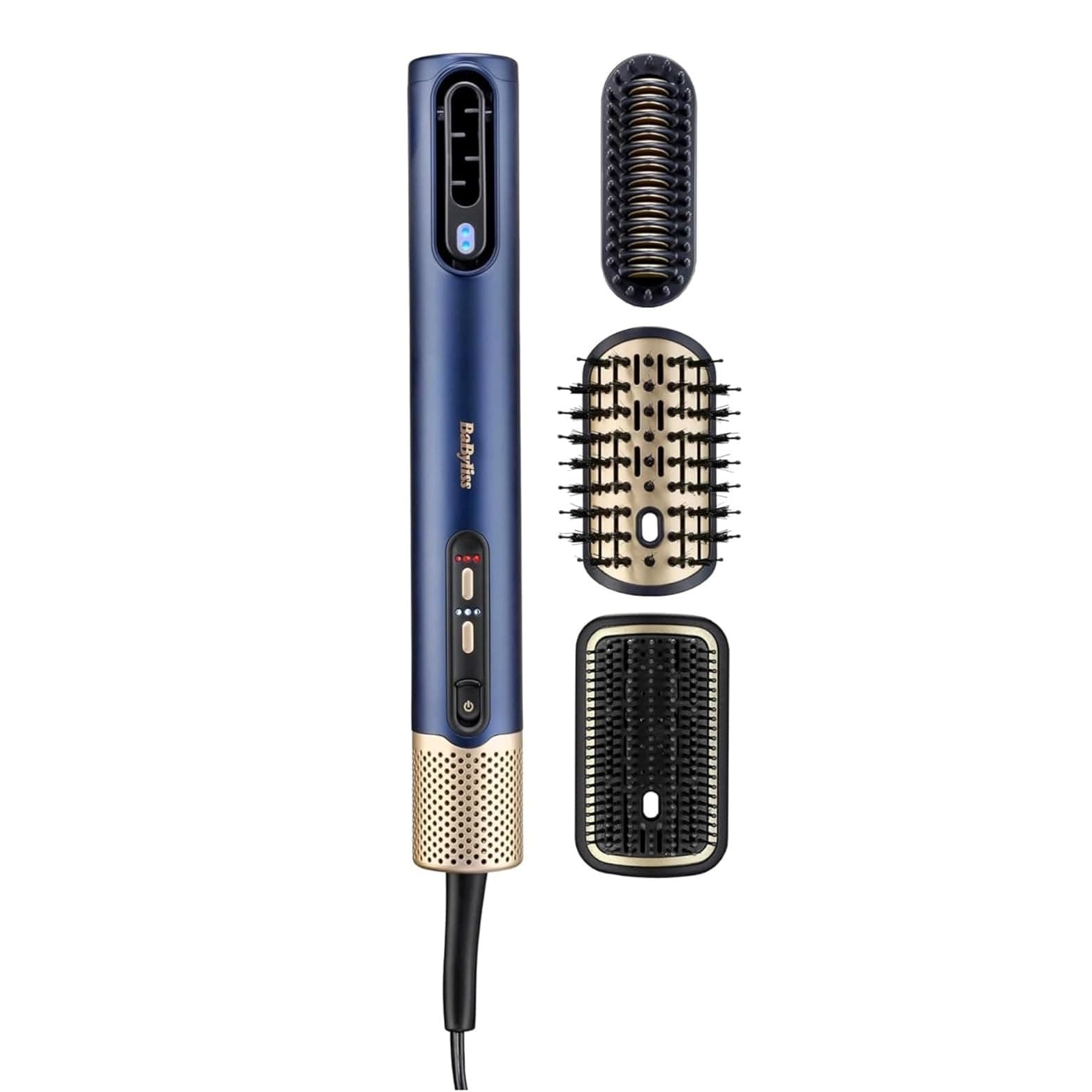 BaByliss Air Wand - Sèche-cheveux, Lisseur et Styler. Tout en Un. S'utilise sur cheveux secs ou mouillés. Anti Frisottis, Sans Dommage dû à la chaleur, 3 accessoires, AS6553E - Exclusivité Amazon