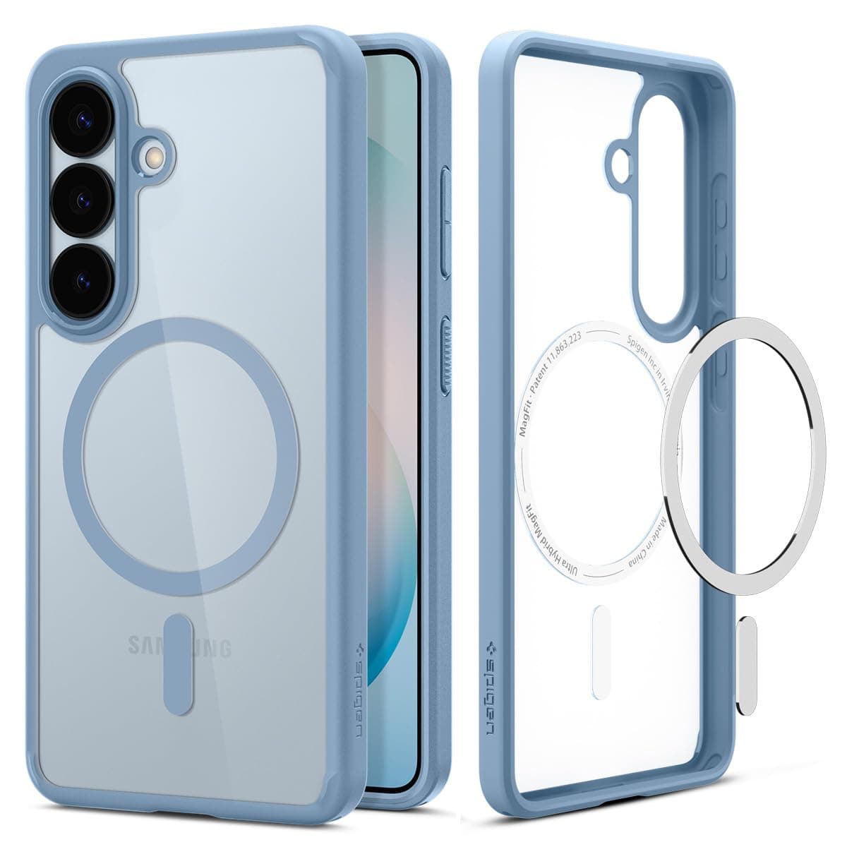 Spigen Ultra Hybrid MagFit für Samsung Galaxy S26 Hülle [Anti Vergilbung] Case Handyhülle Transparent Kompatibel mit MagSafe -Light Blue