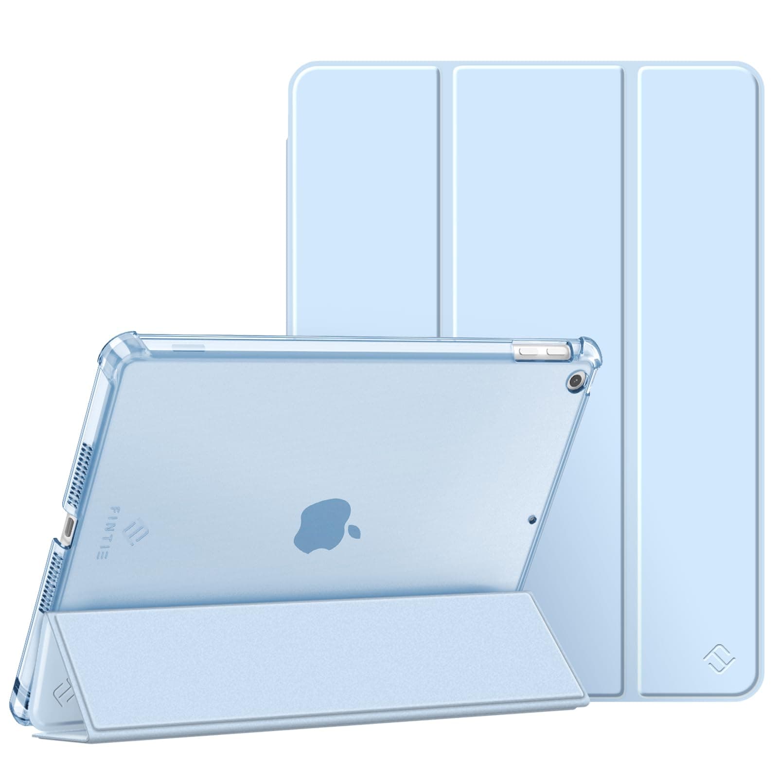 Fintie Hülle für iPad 9. Generation 2021/8. Gen 2020/7. Gen 2019 10.2 Zoll mit Stifthalter, ultradünne leichte Schutzhülle mit transparenter Rückseite und Auto Schlaf/Wach Funktion, Hellblau