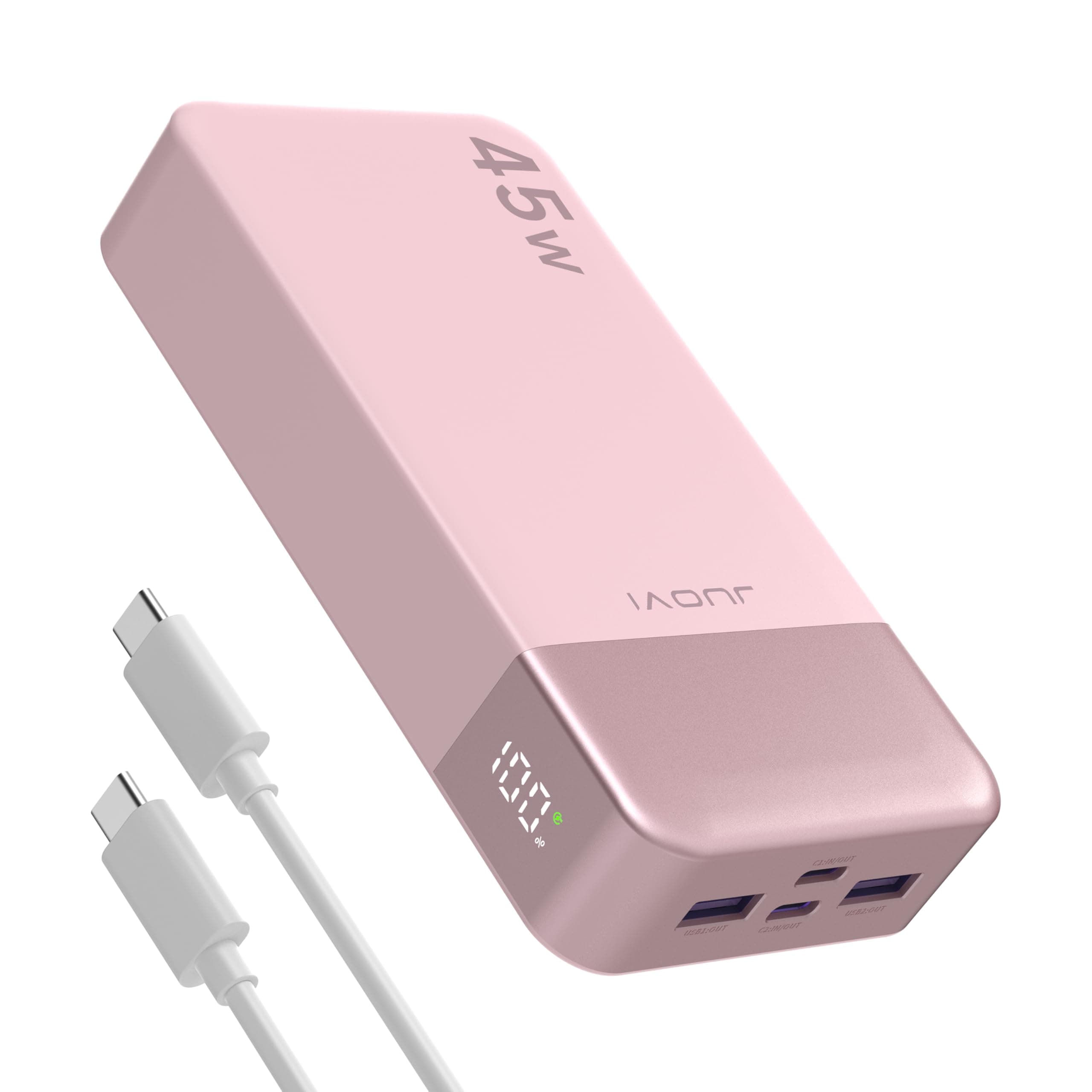 JUOVI J2621 Batterie Externe 45W 20000mAh Power Bank, Chargeur Externe Portable Charge Rapide PD 3.0 QC 4.0 USB-C in & Out Compatible avec iPhone 16 15 14 13 12 Tablette Macbook Samsung S24 S23 S22
