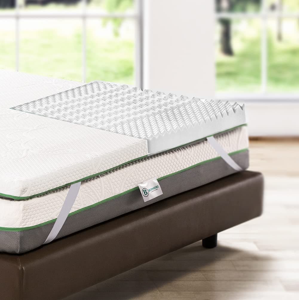 Bedshire Topper Matrimoniale 160x190 Materasso Correttore in Memory Foam HD Alto 6 cm Ortopedico per Mal di Schiena, Fresco e Traspirante, con Rivestimento Sfoderabile Futon Made in Italy 100%