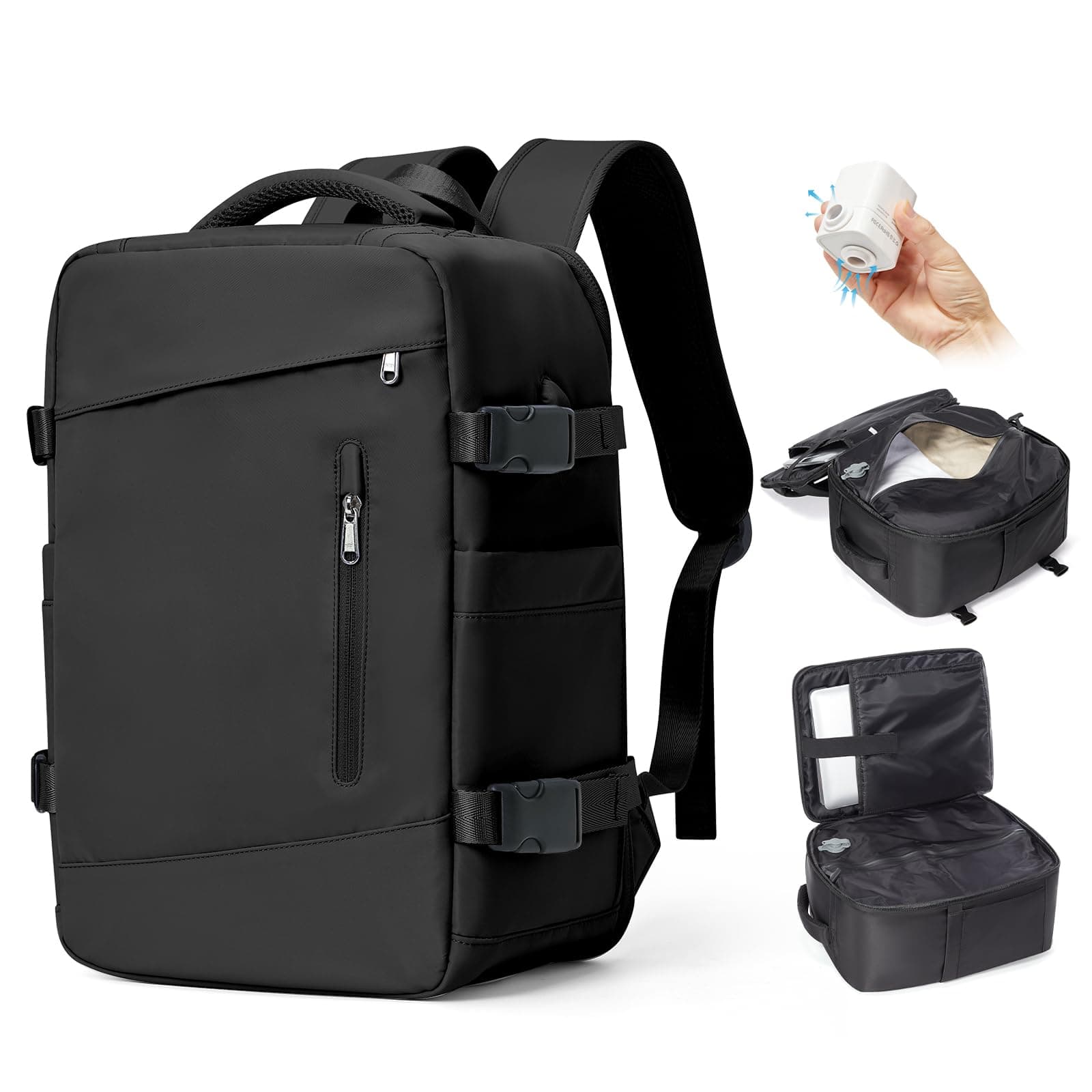 BJLFS Mochila Viaje Cabina Avion 40x30x20 Ryanair Mochila al Vacio con Bomba Equipaje de Mano 40×30×20 Vueling Wizzair Mujer Mochila de transporte Impermeable para Computadora Portátil