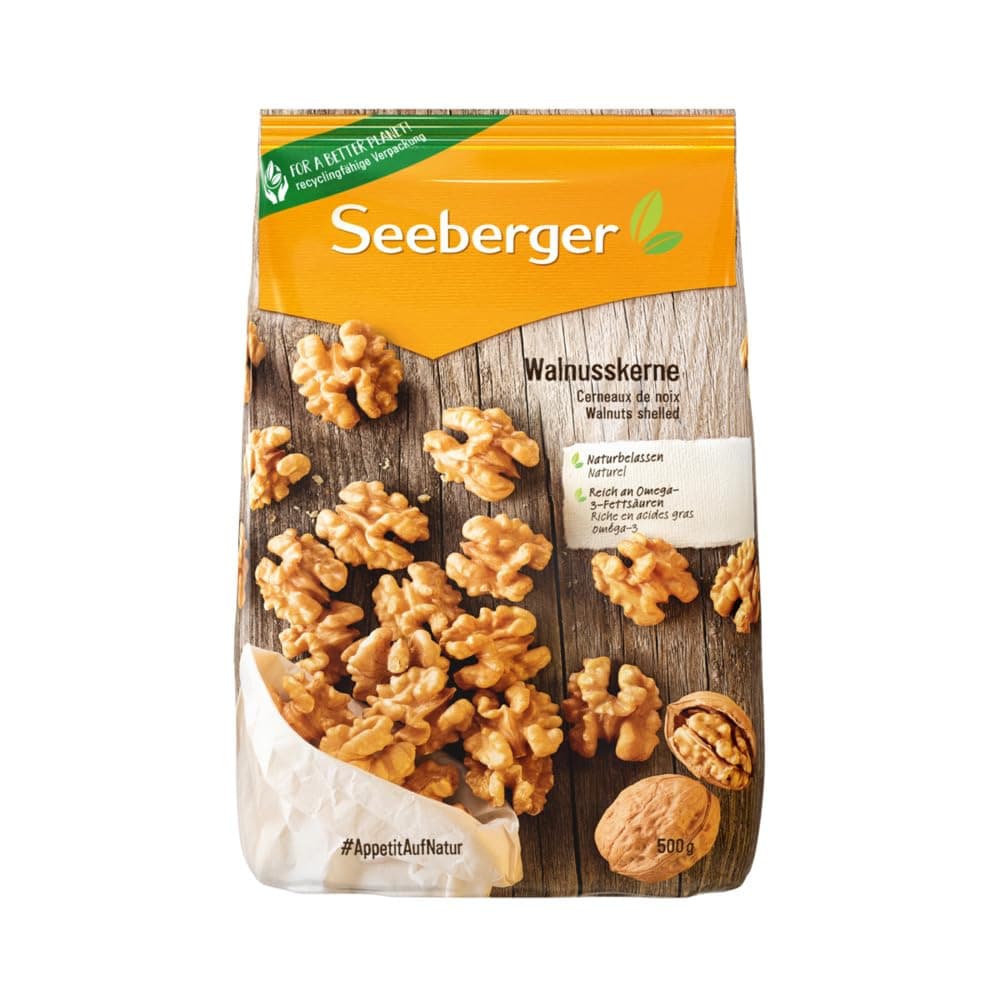 Seeberger Walnusskerne: Walnüsse ohne Schale - reich an Omega-3-Fettsäuren - ideal als gesunde Zwischenmahlzeit - ohne Zusatzstoffe, vegan (1 x 500 g)