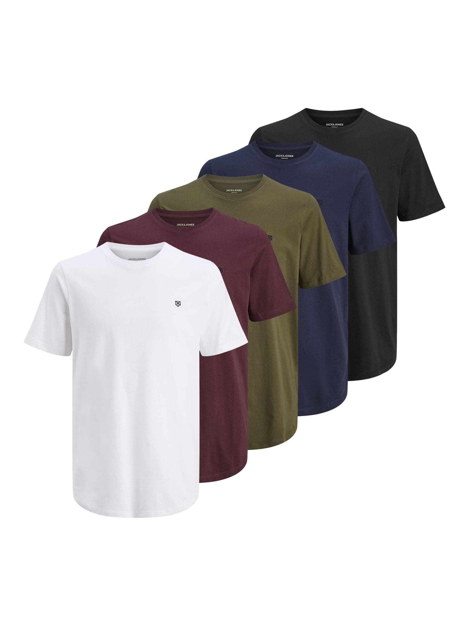 Jack & Jones Jprblabrody tee SS Crew Neck 5pk MP Camiseta Hombre (Pack de 5)