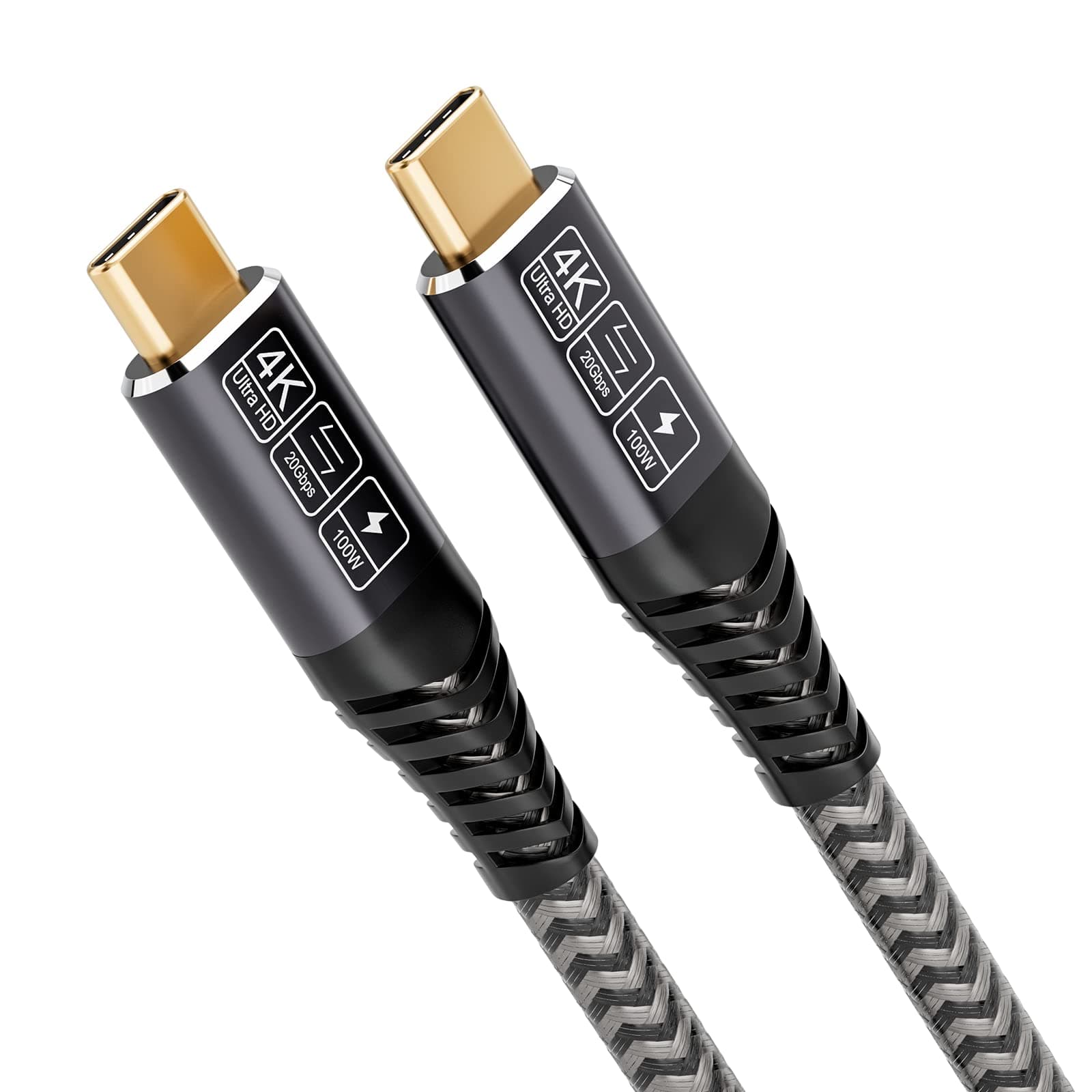 CAKOBLE Cable USB C vers USB C 20 Gbps, Câble USB 3.2 Gen2, 100W 20V/5A câble usbc charge rapide, Transmission vidéo 4K @ 60Hz pour téléphones mobiles, moniteurs, dispositifs USBC 2M