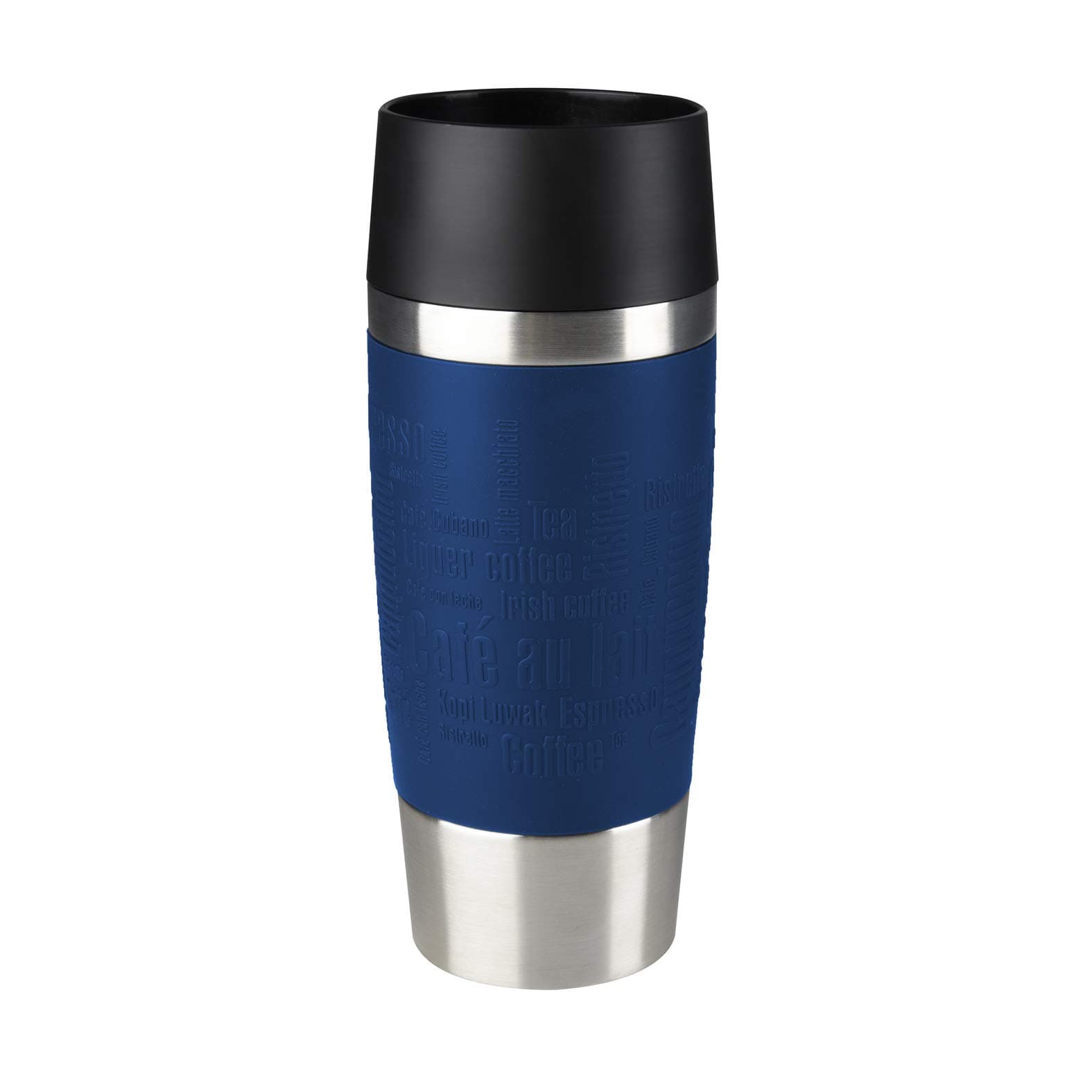 Emsa Travel Mug Classic Thermobecher 360 ml, Kaffeebecher to go thermo hält 4h heiß/8h kalt, auslaufsicher, Isolierbecher mit Quick-Press-Verschluss, 360°-Trinköffnung, blau, 513357