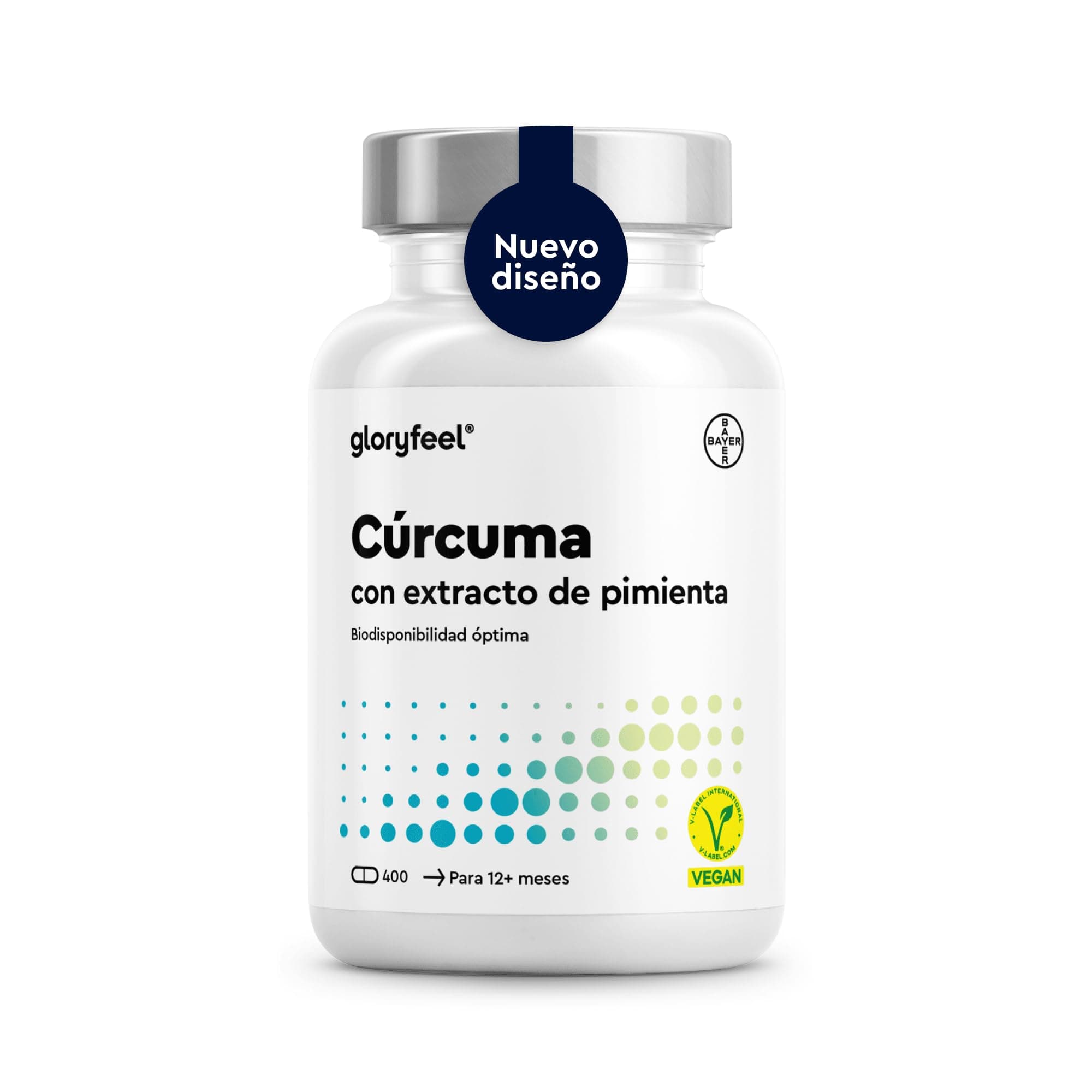 Cúrcuma Curcumina con Pimienta Negra (Piperina) - 400 Cápsulas Veganas - Máxima Potencia 700mg por Cápsula - Polvo de Turmeric