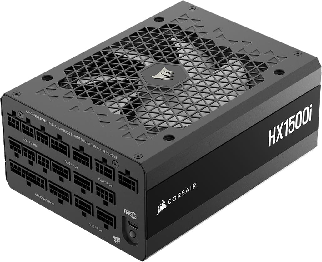 CORSAIR HX1500i (2025) Alimentatore ATX Completamente Modulare a Bassissimo Rumore con Cavo 12V-2x6 – Compatibile con ATX 3.1 e PCIe 5.1, Efficienza Cybenetics Platinum – Nero