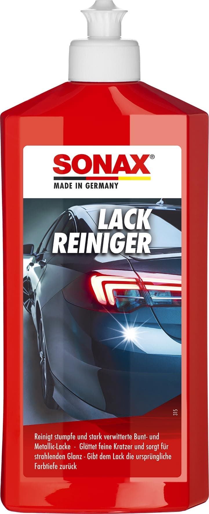 SONAX LackReiniger (500 ml) kraftvolle Politur für stumpfe und stark verwitterte Bunt- und MetallicLacke | Art-Nr. 03022000