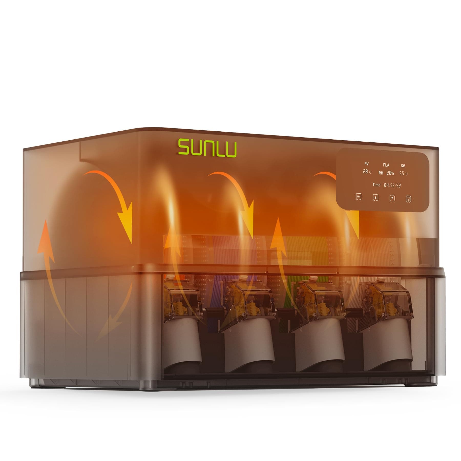 SUNLU Offizieller AMS Heater, Simultanes Trocknen und Drucken, 3D Drucker Filamenttrockner für AMS Gen 1, Intelligente Feuchtigkeitsregelung, Erreicht 70 °C in 20 Minuten, Kapazität für 4 Spulen