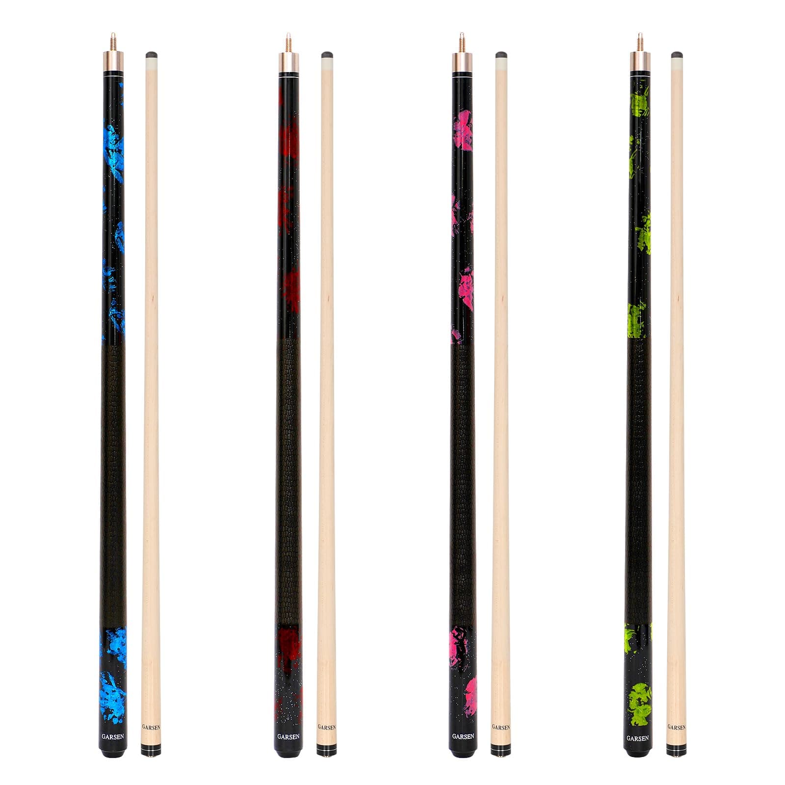 GARSEN Lot de 4 bâtons de Queue de Billard 147,3 cm, 510,3 g, 538,6 g, 567 g, 595,3 g