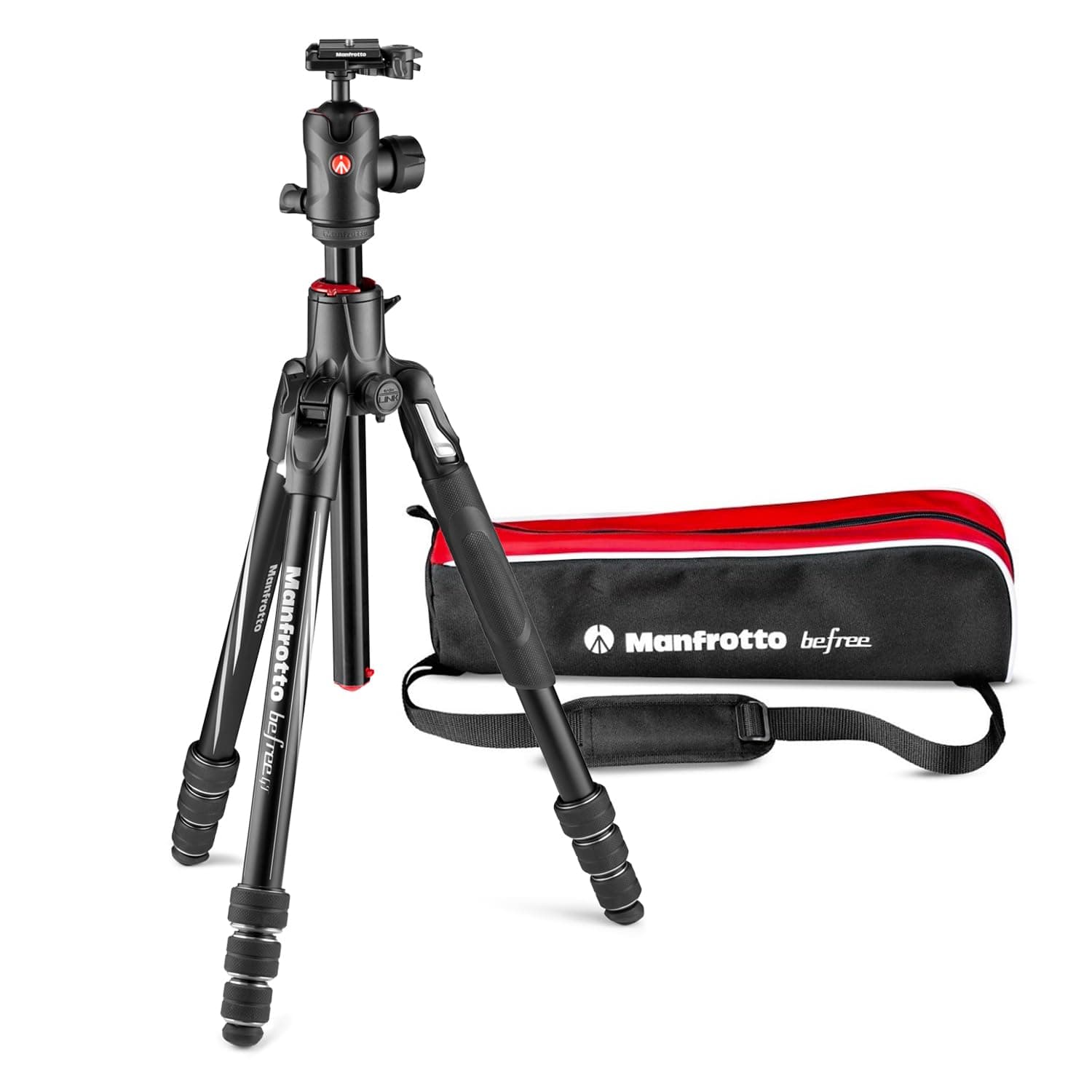 Manfrotto MKBFRA4GTXP-BH Befree - Trípode GT XPRO (rótula Central 496, Sistema de Bloqueo M, Columna 90 de Grados, Zapata 200PL-PRO para DSLR y CSC con Objetivo Largo, Aluminio)