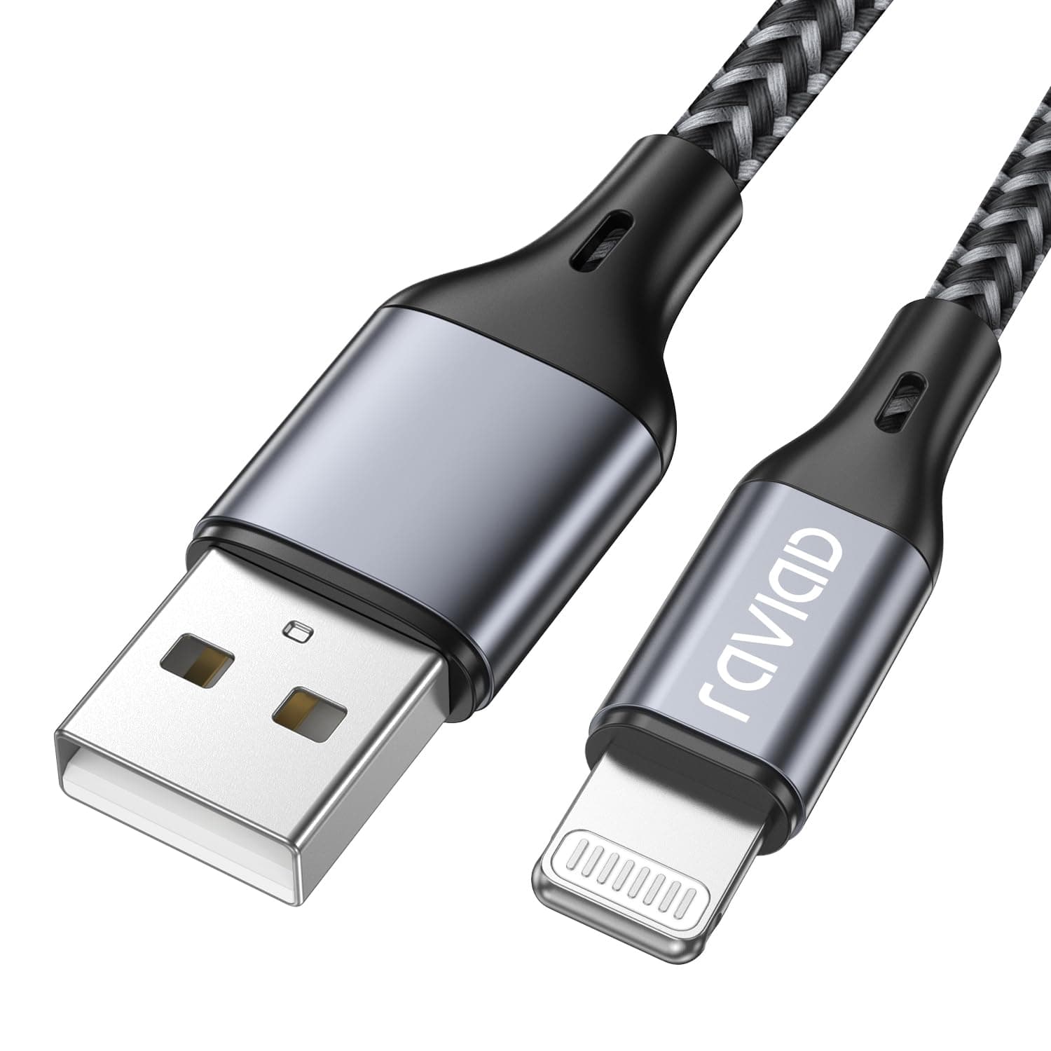 RAVIAD Cavo iPhone 1.2M, [Certificato MFi] Caricatore iPhone Carica Rapida Nylon Cavo Lightning USB per iPhone 14/13/12/11/Pro/Pro Max/X/XS/XS Max/XR/8/8 Plus/7/7 Plus/6s/6s Plus/6/6 Plus/5/5c