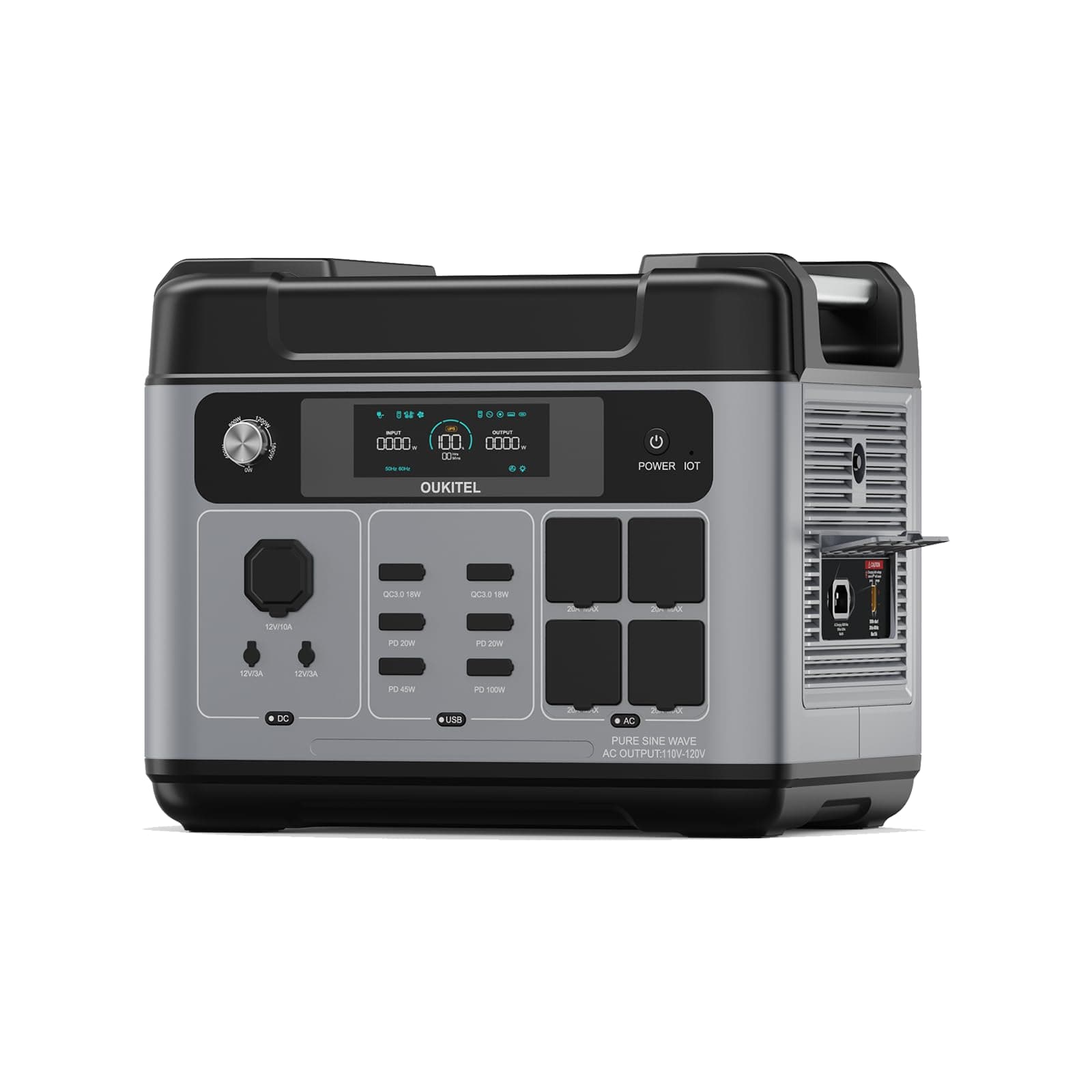 OUKITEL 3200W (6400 Pico) Estación de Energía Portátil P2001E Pro, 2048Wh Generador Solar, Batería LiFePO4, Carga al 80% en 45 min, APP, 16 Puertos, Power Station para Camping, Caravana y Emergencias