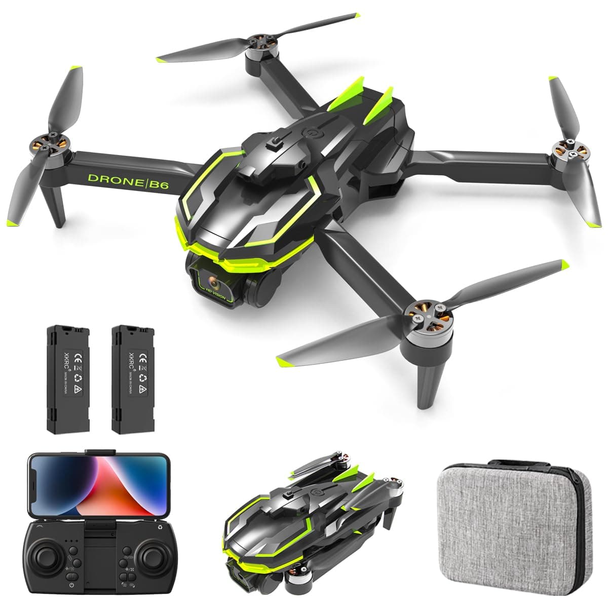 HURSVIE Motor sin Escobilla Drone con Cámara 1080P para Adultos, 5GHz WiFi FPV RC Quadcopter con Posicionamiento Optico Dron Plegable para Principiantes, Juguete para Niño y Hombre Regalos Cumpleaños