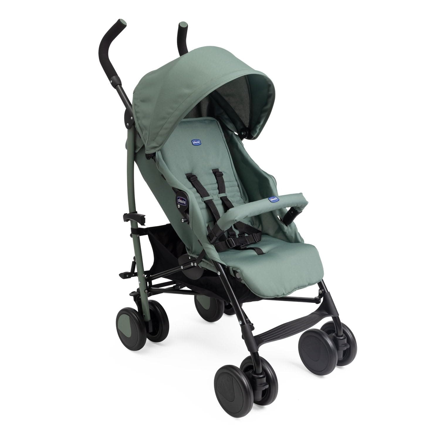 Chicco Echo Lite Poussette Bebé Légère, de 0 Mois à 22 kg, Poussette canne, Dossier inclinable et réglable en 4 positions, Siège Spacieux, Double Frein et Roues Avant Pivotantes, Vert