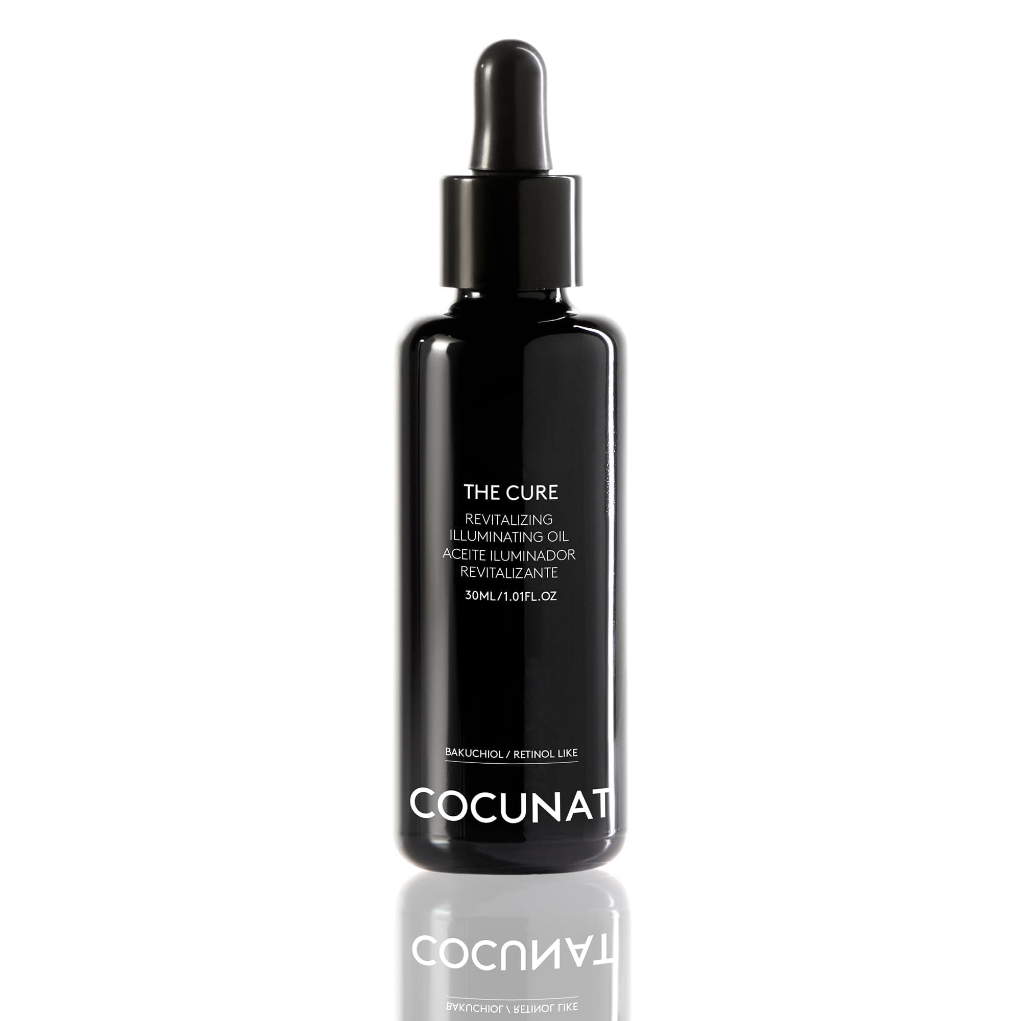 COCUNAT - The Cure - Serum Facial Antiedad - Trabaja Arrugas, Luminosidad y Nutrición - 21 Aceites Esenciales, Antioxidantes, Vitaminas, Ácidos Grasos y Bakuchiol (Retinol-Like) - 30 ml