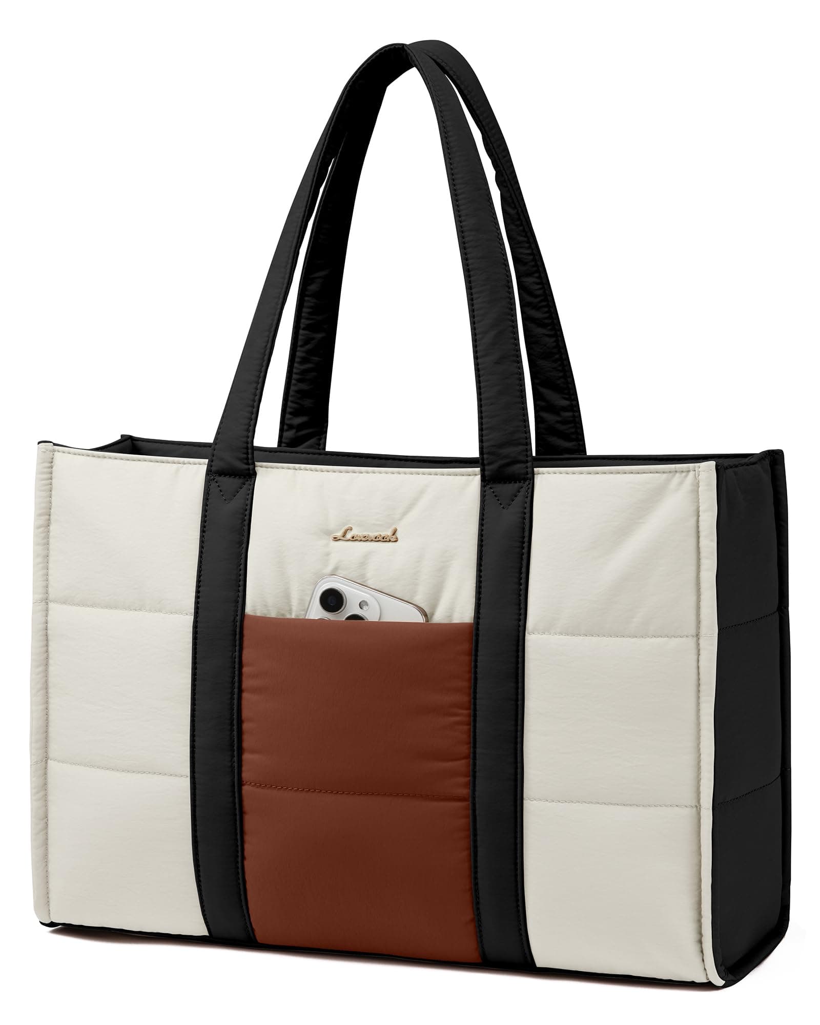 LOVEVOOK Bolso Mujer Grande, Puffer Bolso Tote Bag Bolsos para Universidad Shopper, Bolso Portatil Ordenador para Trabajo Oficina Universitarias