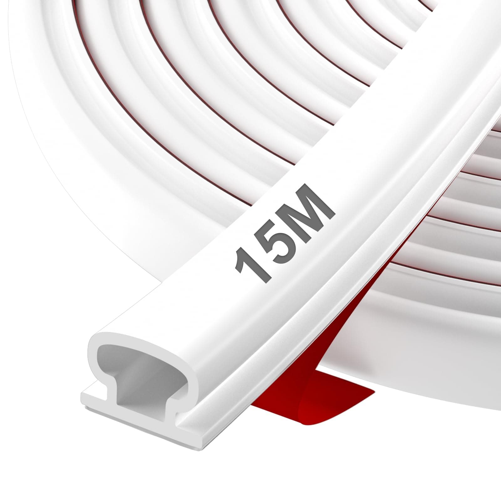 Hzetuu Guarnizione Adesiva per Finestre e Porte - Isolamento Termico e Acustico, Anti-Spifferi, Facile Applicazione, Resistente agli Agenti Atmosferici, Ideale per Casa e Ufficio, 15m, Bianco